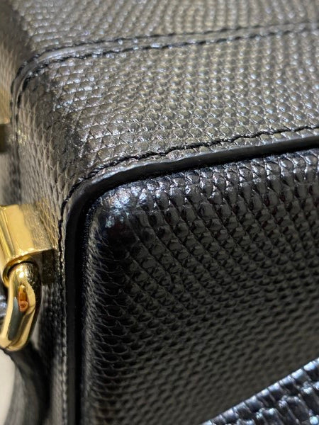 Dolce & Gabbana Black Iguana Print Box Bag-handbag-Dolce & Gabbana-The Closet Egypt