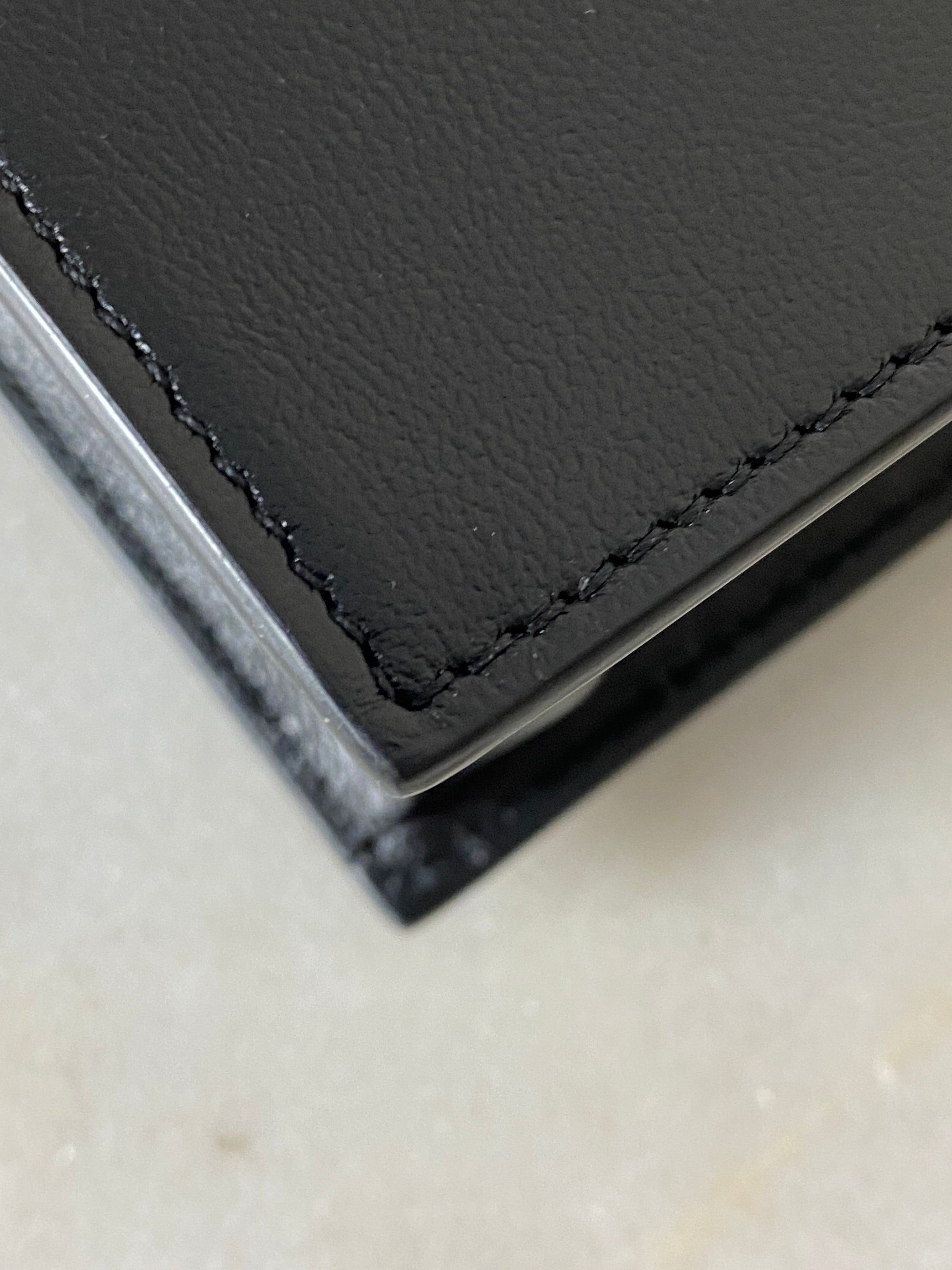 Valentino Black V Logo Zip Clutch