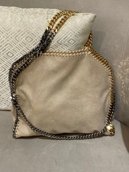 Stella Mccartney Beige Falabella large Tote Chain Bag-handbag-Stella Mccartney-The Closet Egypt
