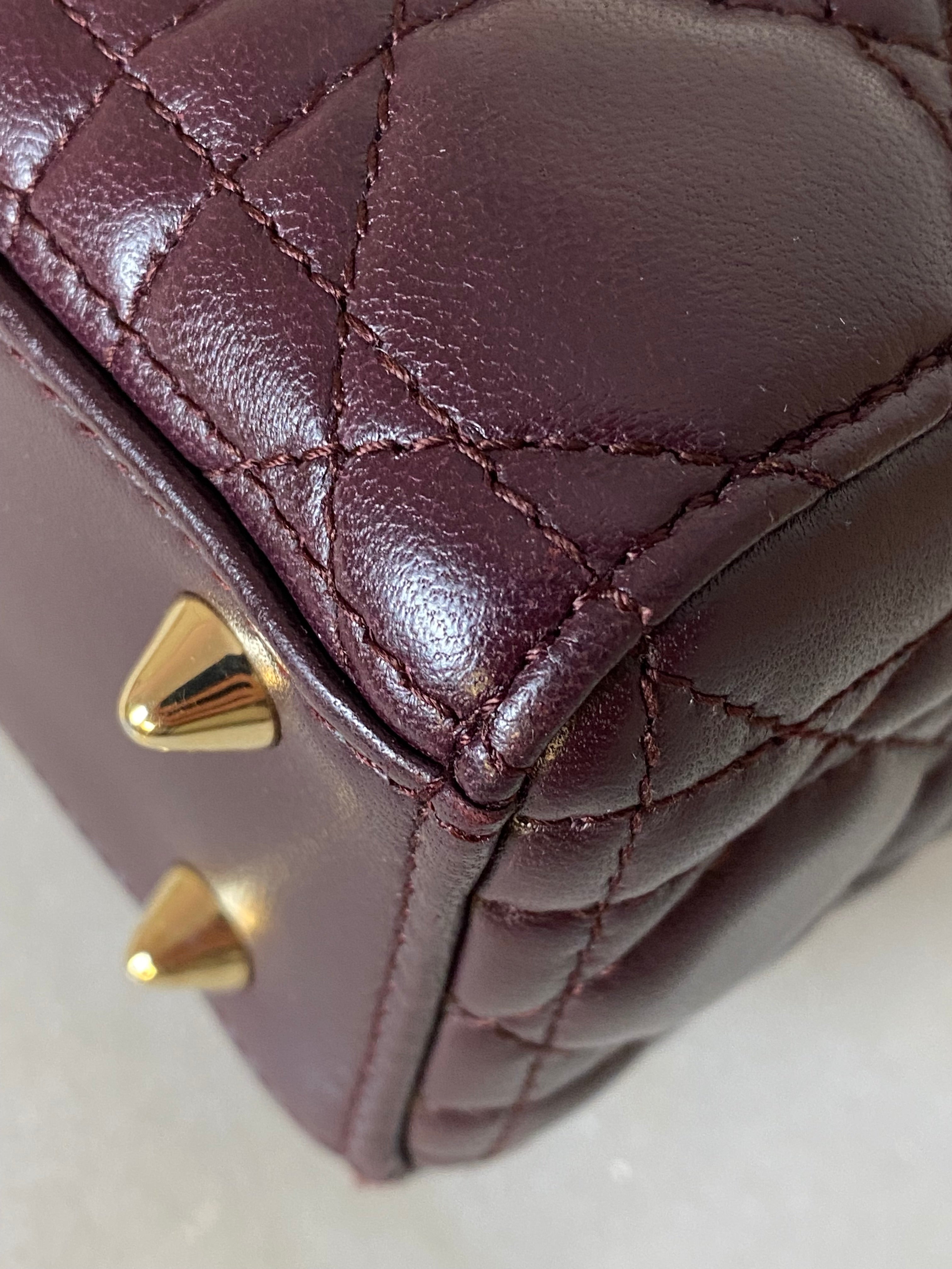 Christian Dior Burgundy Lady Dior Small W/ Strap-handbag-Christian Dior-The Closet Egypt