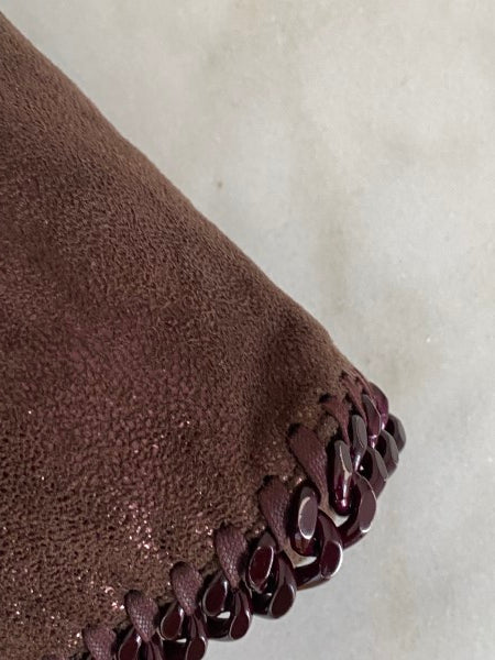 Stella Mccartney Burgundy Shiny Falabella Bag with Burgundy Chain-handbag-Stella Mccartney-The Closet Egypt