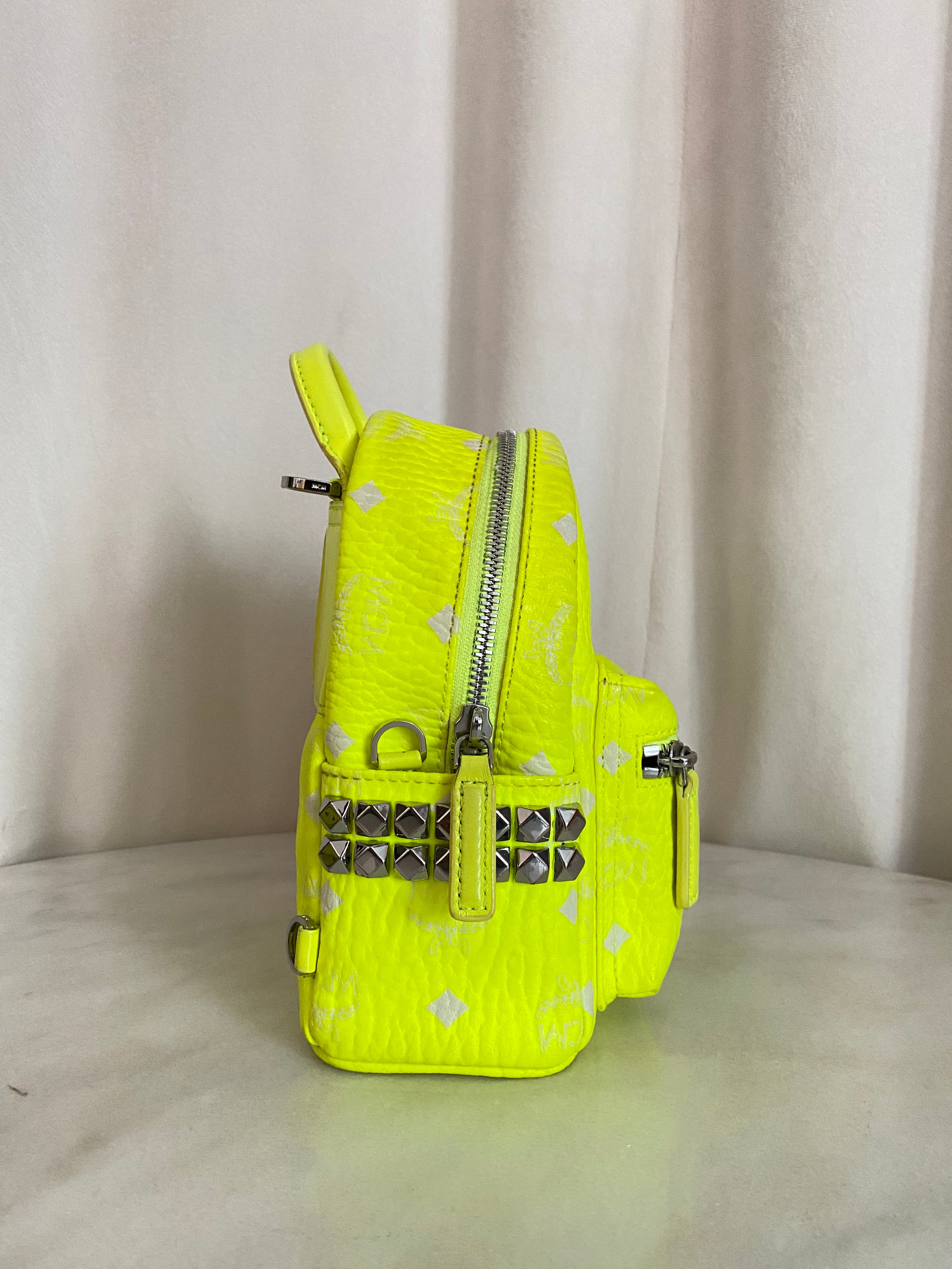 MCM Green Lemon Backpack and Crossbody Bag-Backpack-MCM-The Closet Egypt