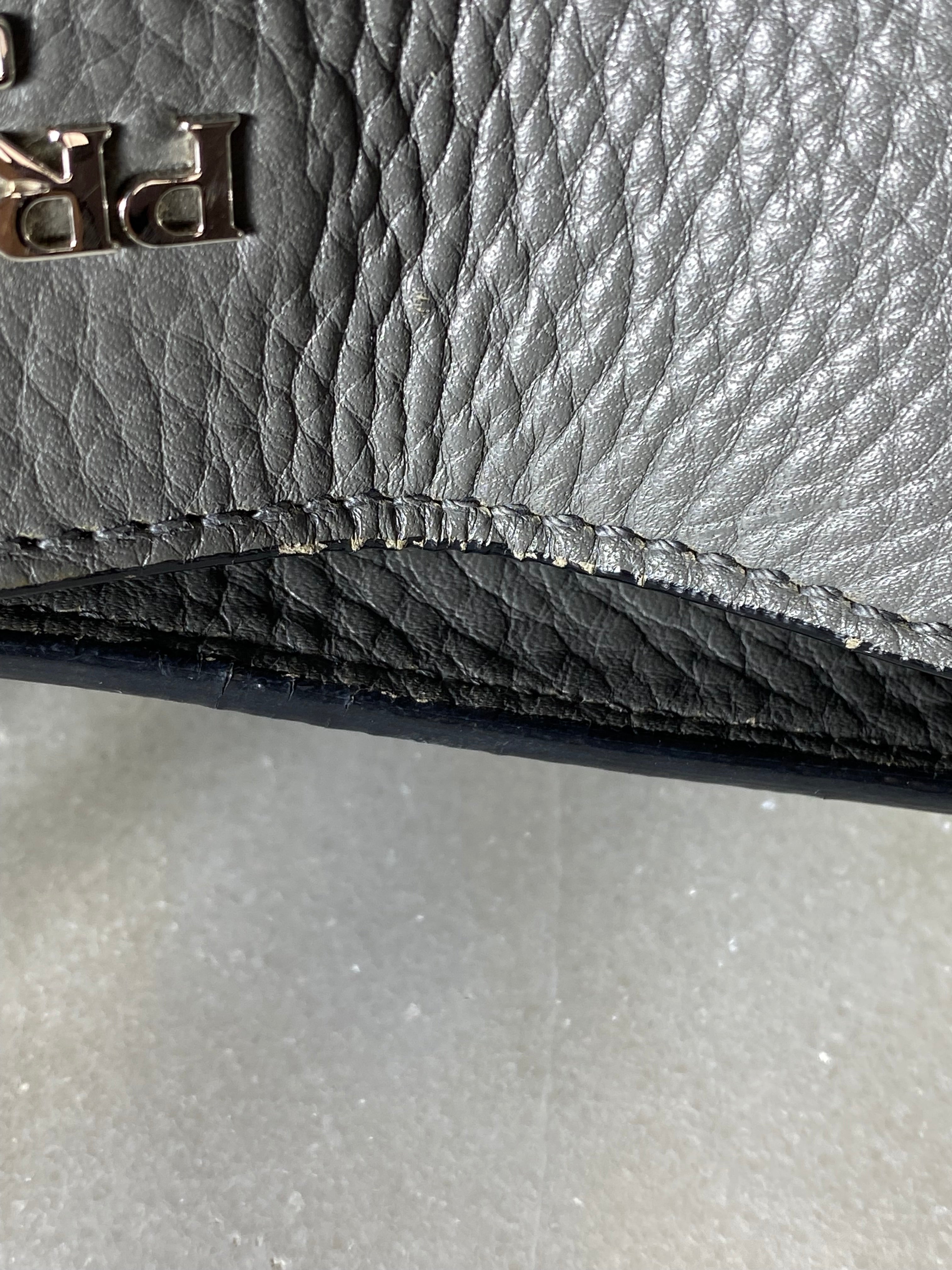 Prada Grey Vitello Daino Tote Bag W/ Charm-handbag-Prada-The Closet Egypt