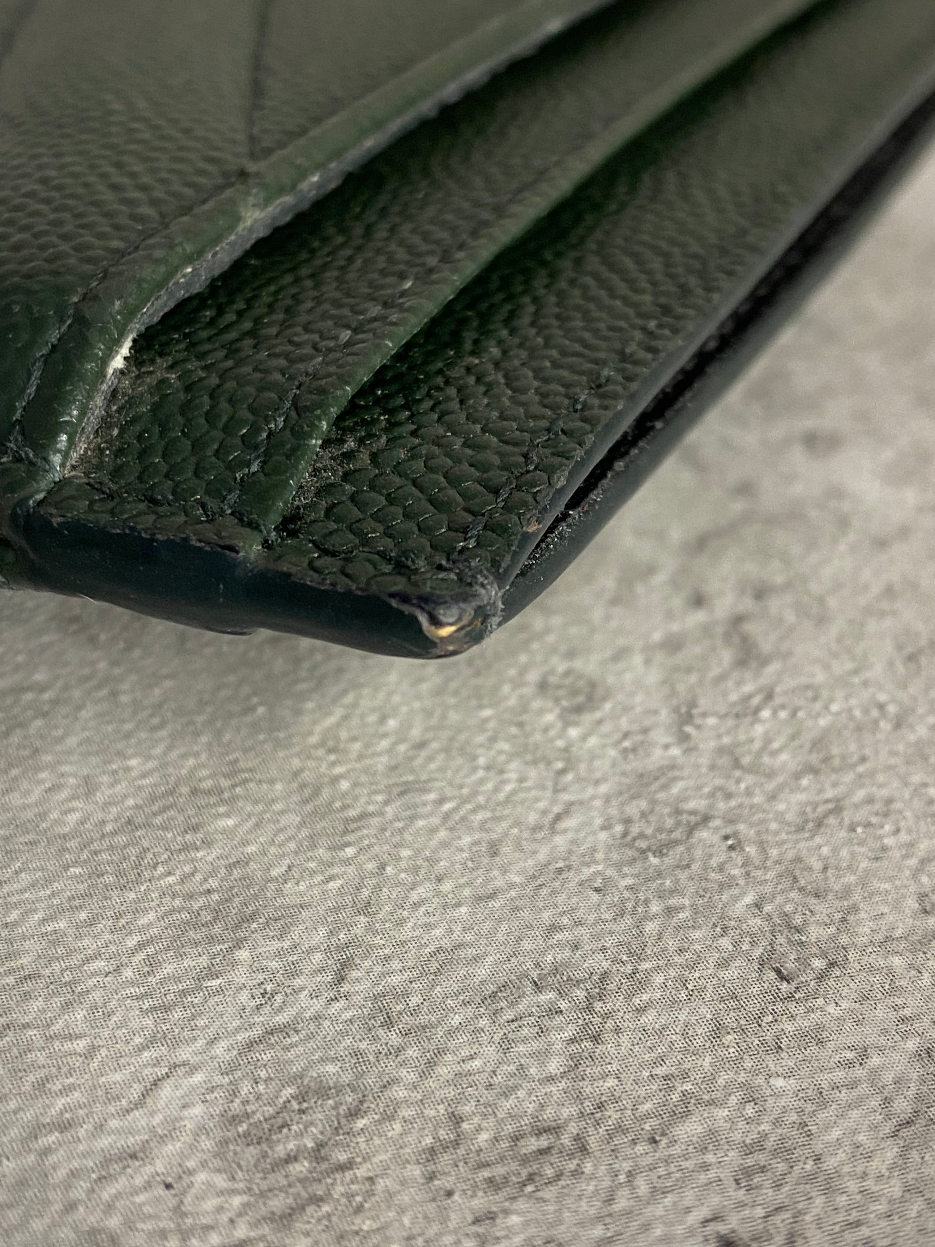 YSL Green Cassandre Card Holder-Card Holder-YSL-The Closet Egypt