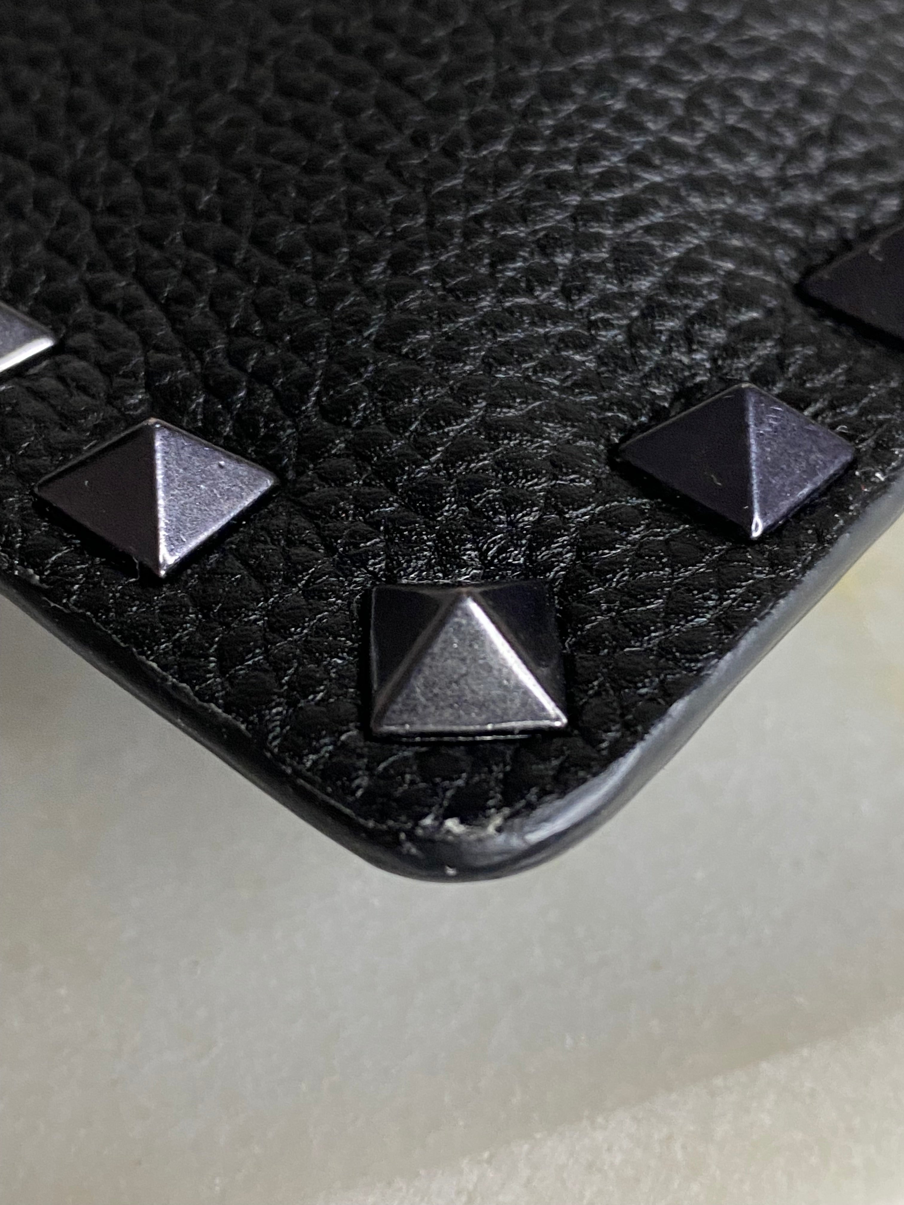 Valentino Black Studded Zip Clutch