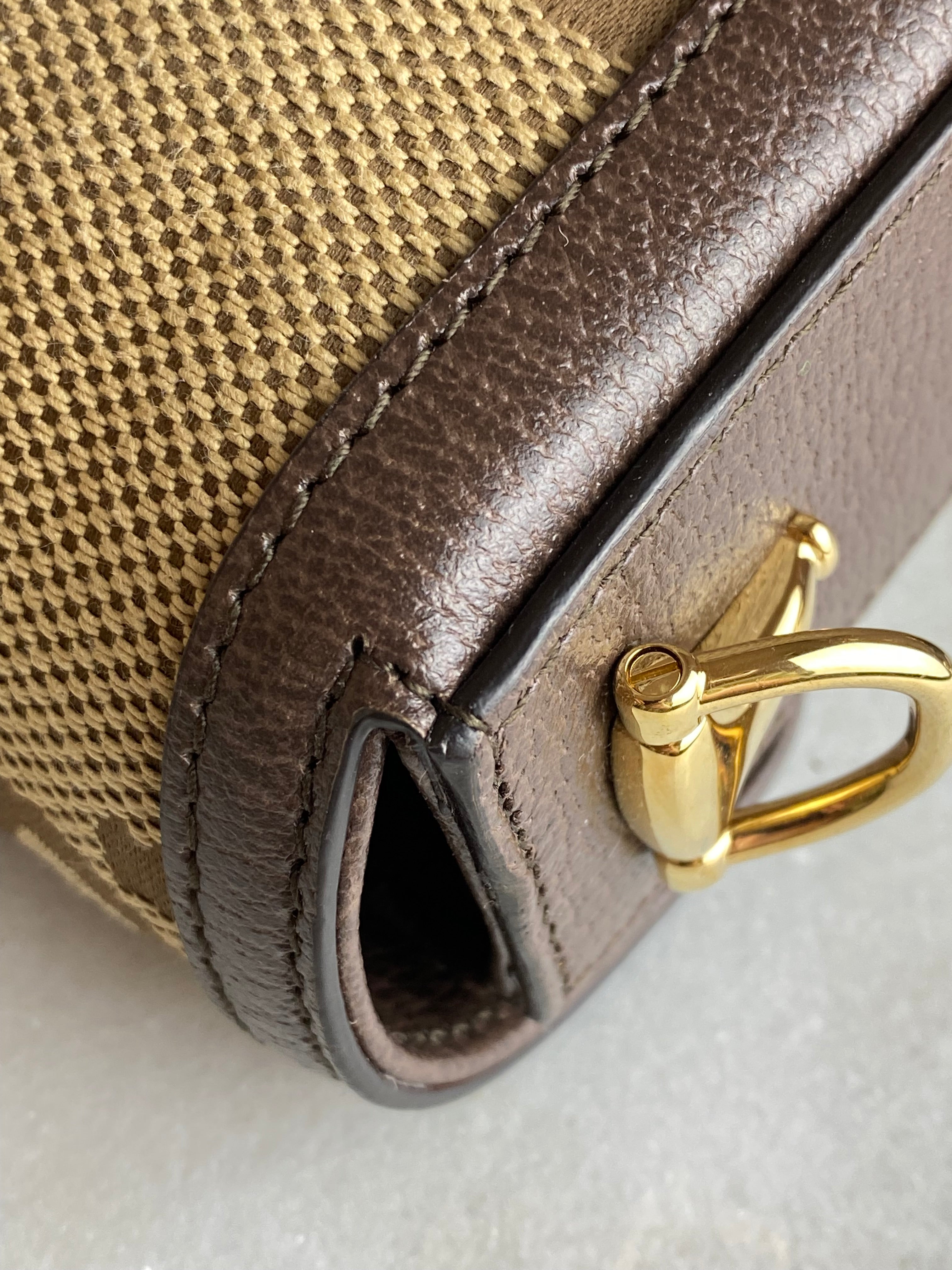 Gucci Bicolor GG Horsebit 1955 Small Crossbody Bag