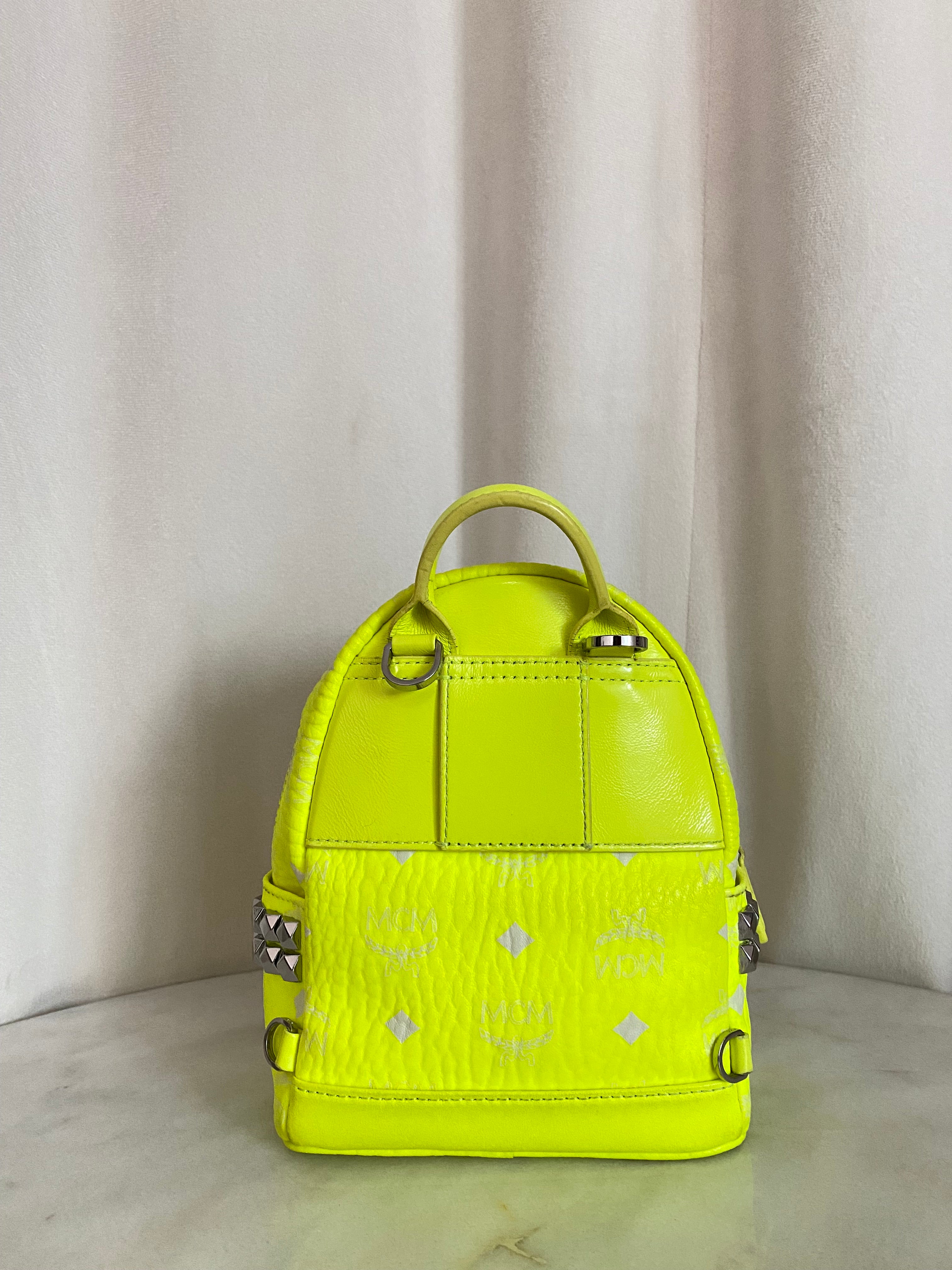 MCM Green Lemon Backpack and Crossbody Bag-Backpack-MCM-The Closet Egypt