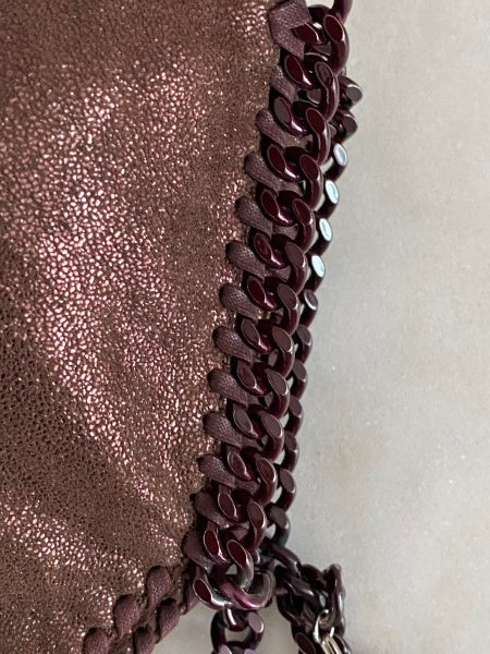 Stella Mccartney Burgundy Shiny Falabella Bag with Burgundy Chain-handbag-Stella Mccartney-The Closet Egypt