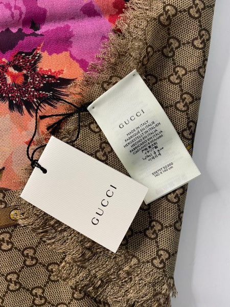 Gucci Tricolor GG Printed Floral Scarf-Scarf-Gucci-The Closet Egypt