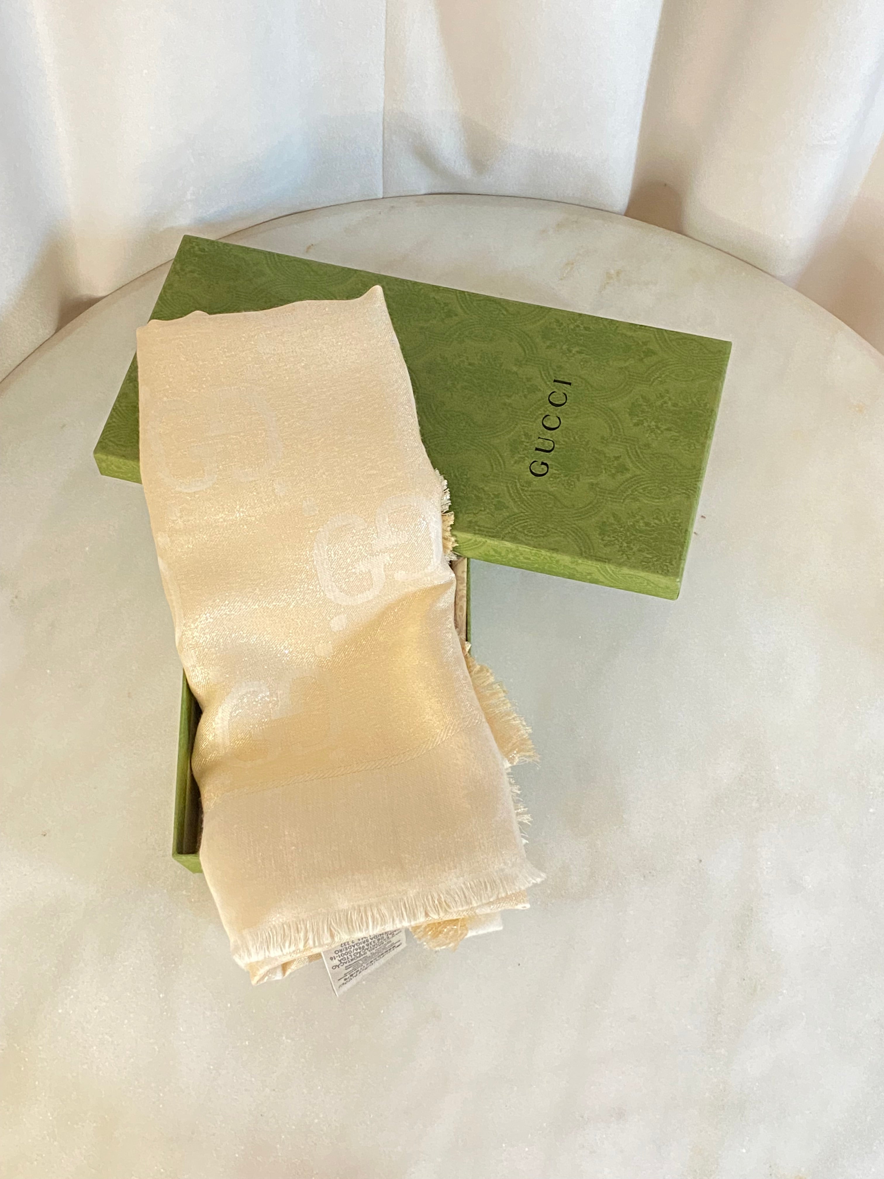 Gucci Beige GG Wool Scarf-Scarf-Gucci-The Closet Egypt