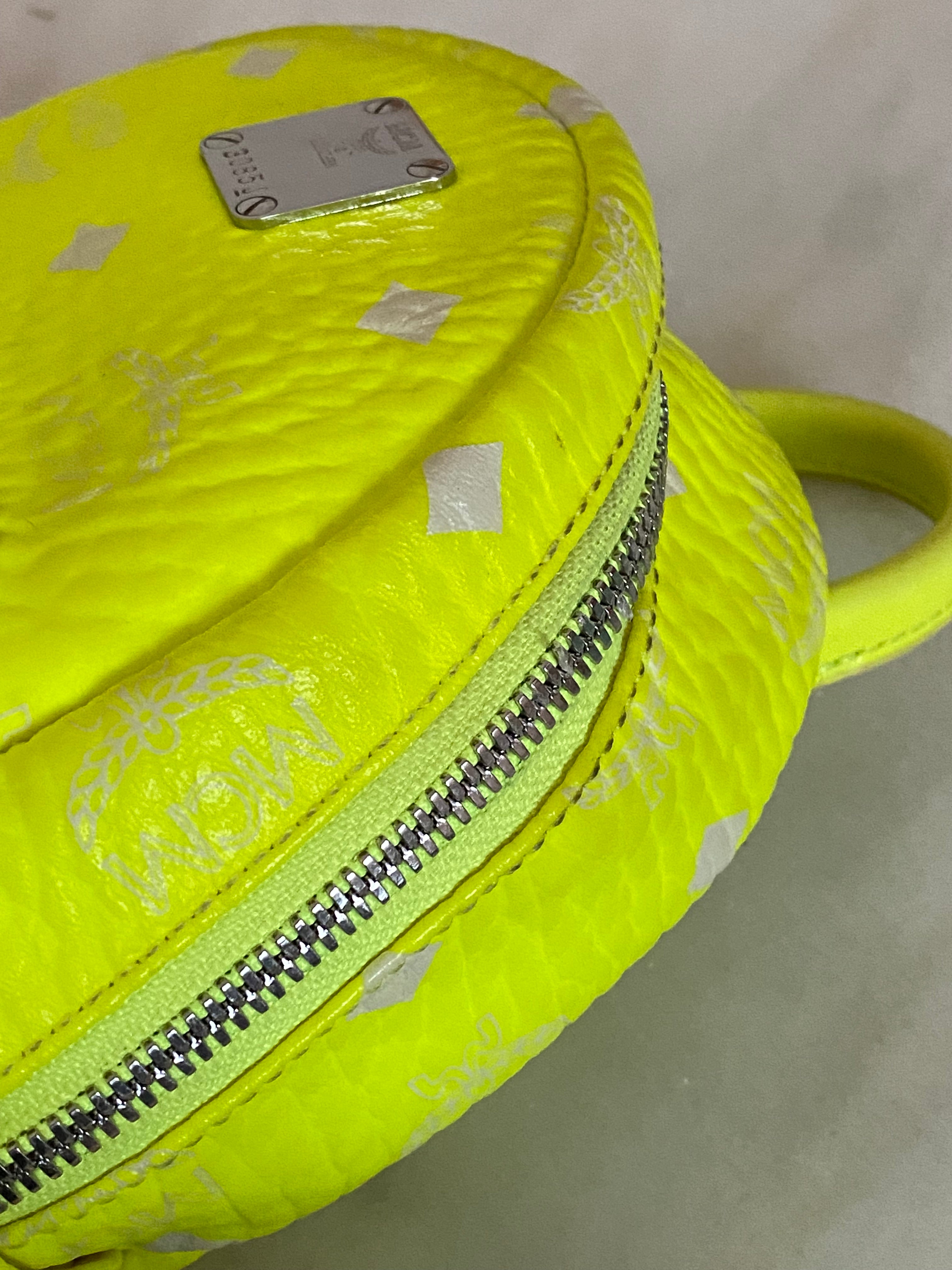 MCM Green Lemon Backpack and Crossbody Bag-Backpack-MCM-The Closet Egypt