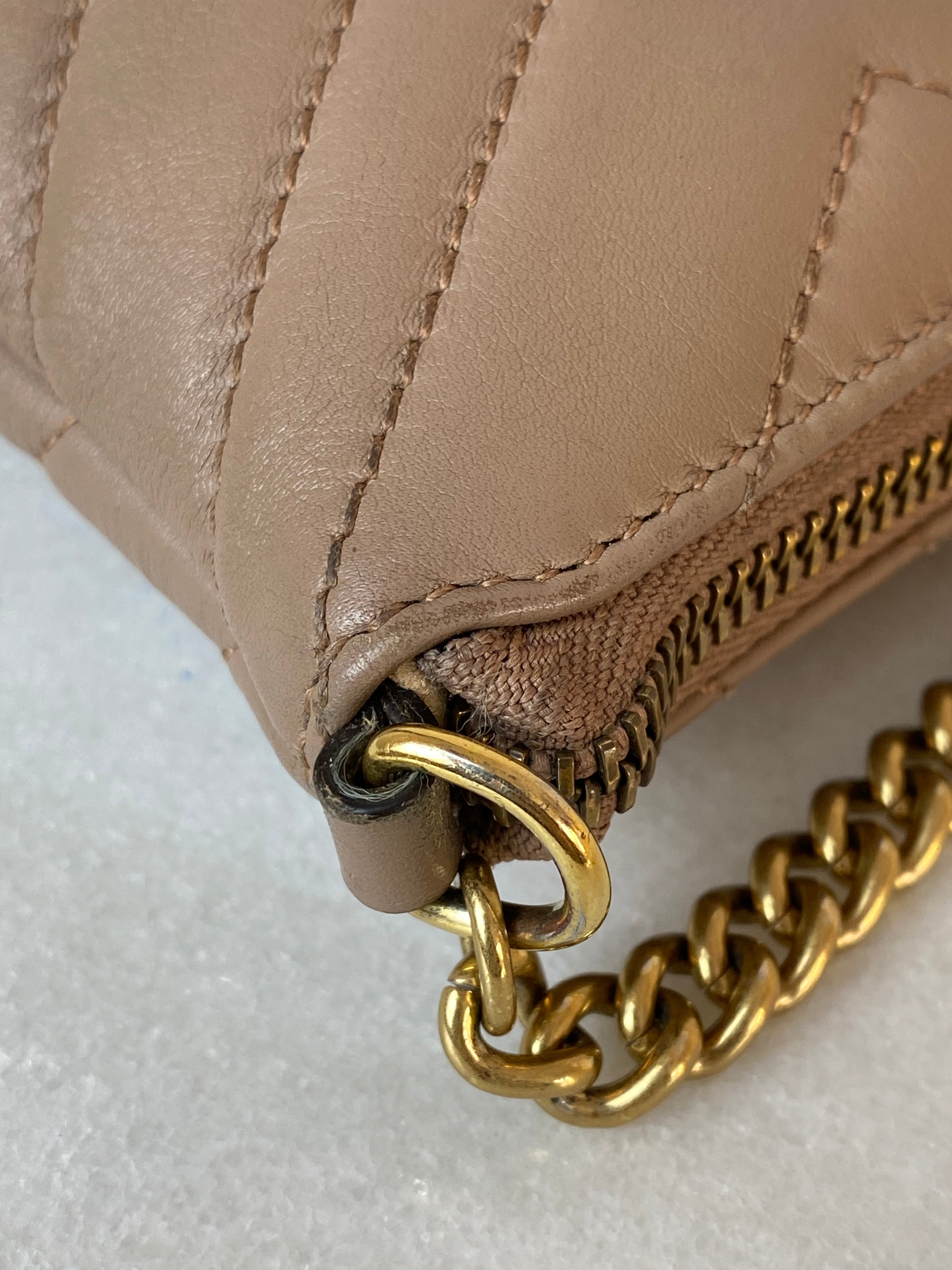 Gucci Nude Marmont Crossbody Mini Chain Bag
