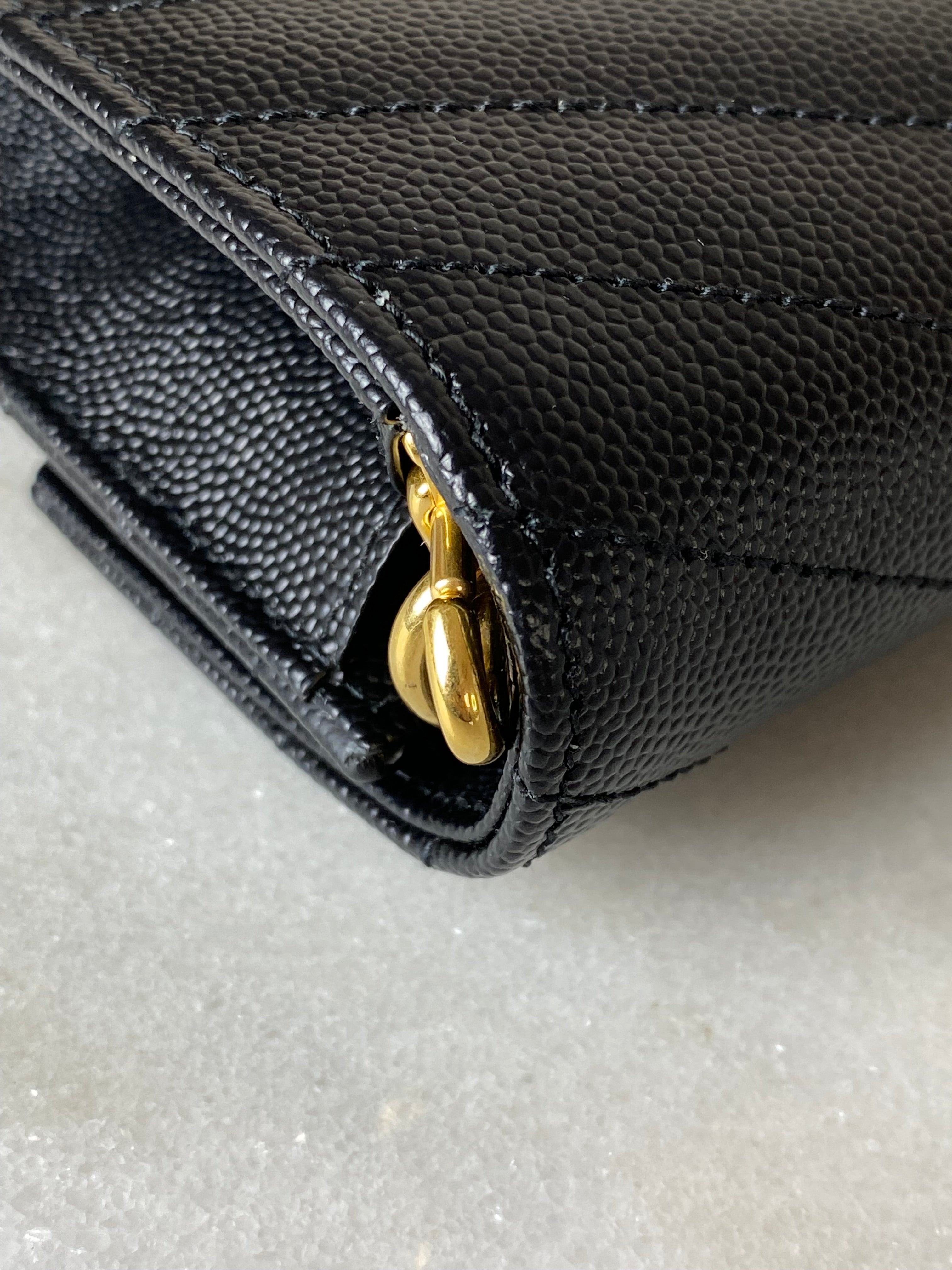 YSL Black Cassandre Flap Clutch-Clutch-YSL-The Closet Egypt