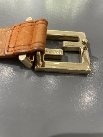 Fendi Camel FF Logo Belt 38-Belt-Fendi-The Closet Egypt