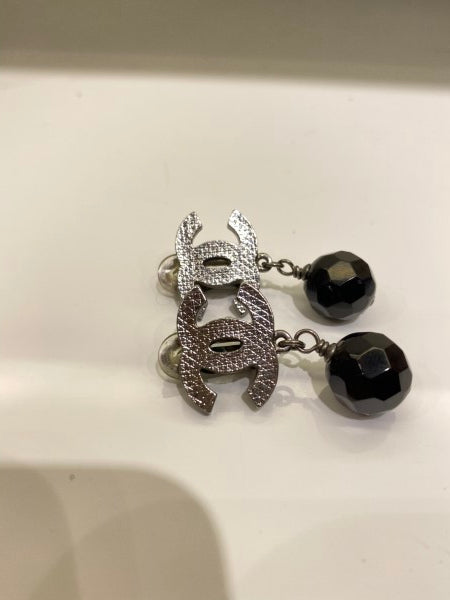 Chanel Black Pearl Drop Earring-Earrings-Chanel-The Closet Egypt