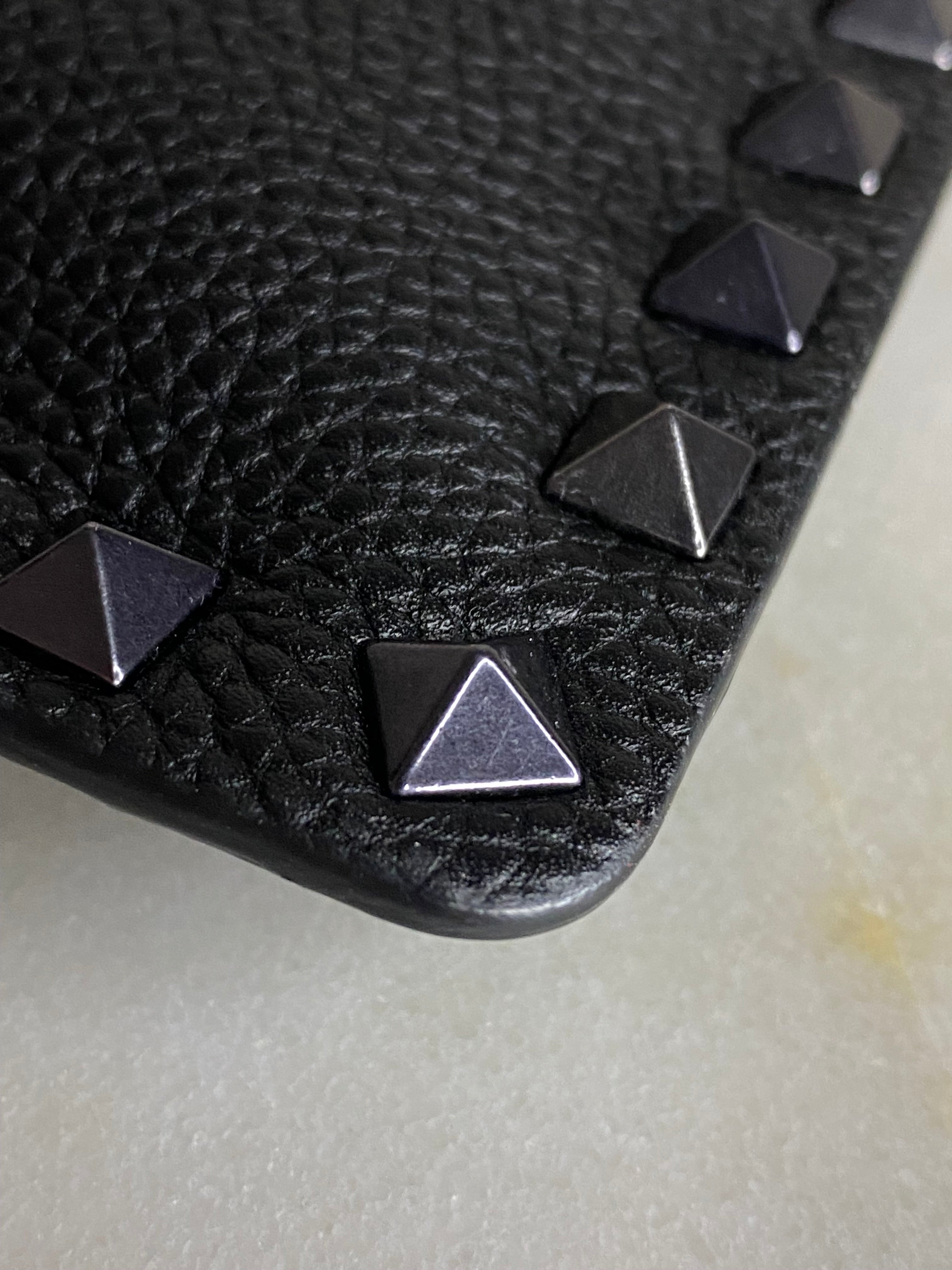 Valentino Black Studded Zip Clutch