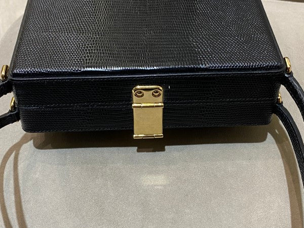 Dolce & Gabbana Black Iguana Print Box Bag-handbag-Dolce & Gabbana-The Closet Egypt