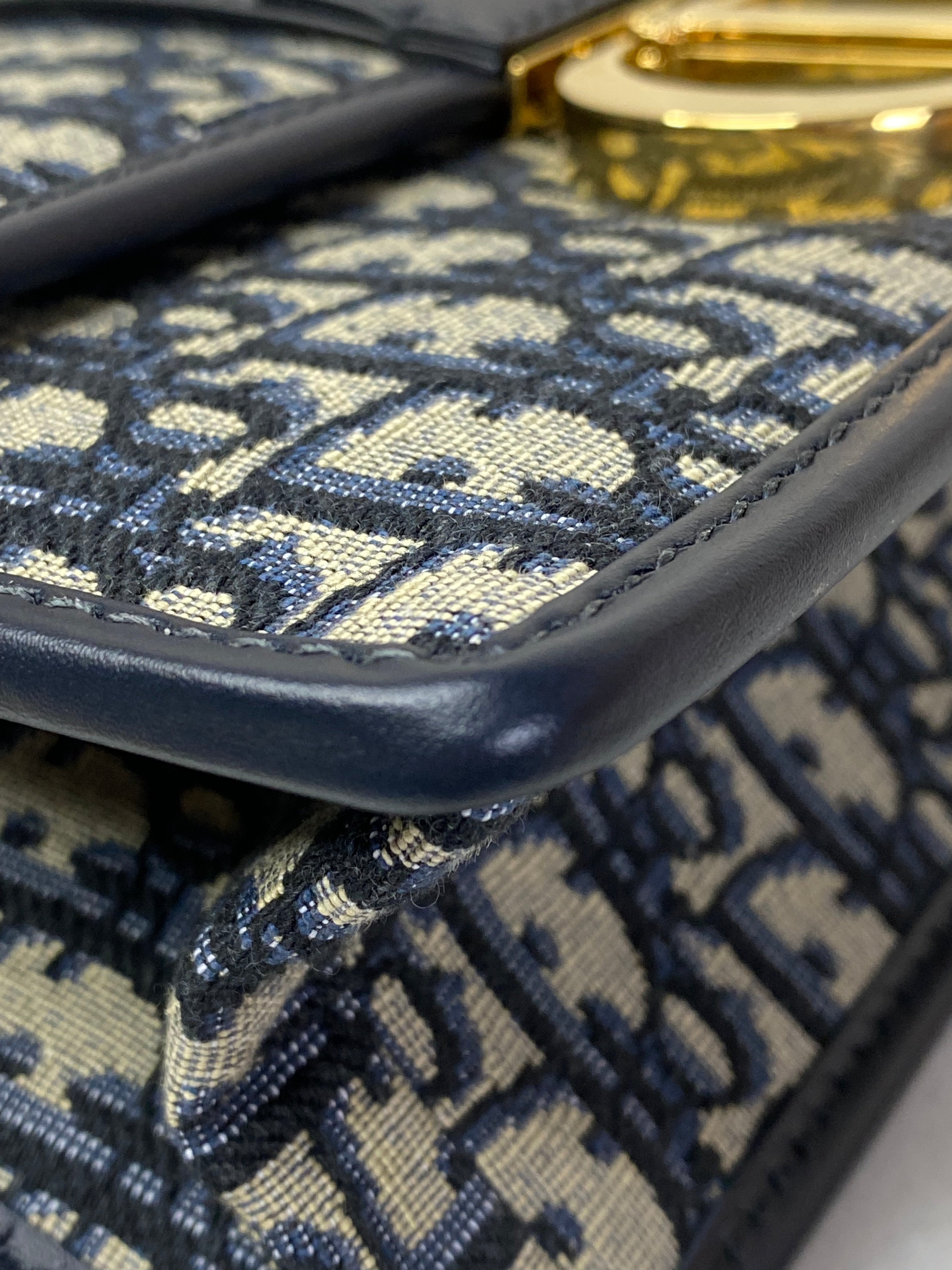 Christian Dior Blue Oblique 30 Montaigne Shoulder Bag