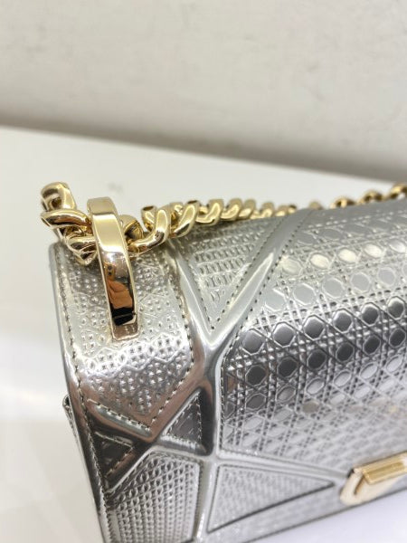 Christian Dior Metallic Silver Diorama Small Bag