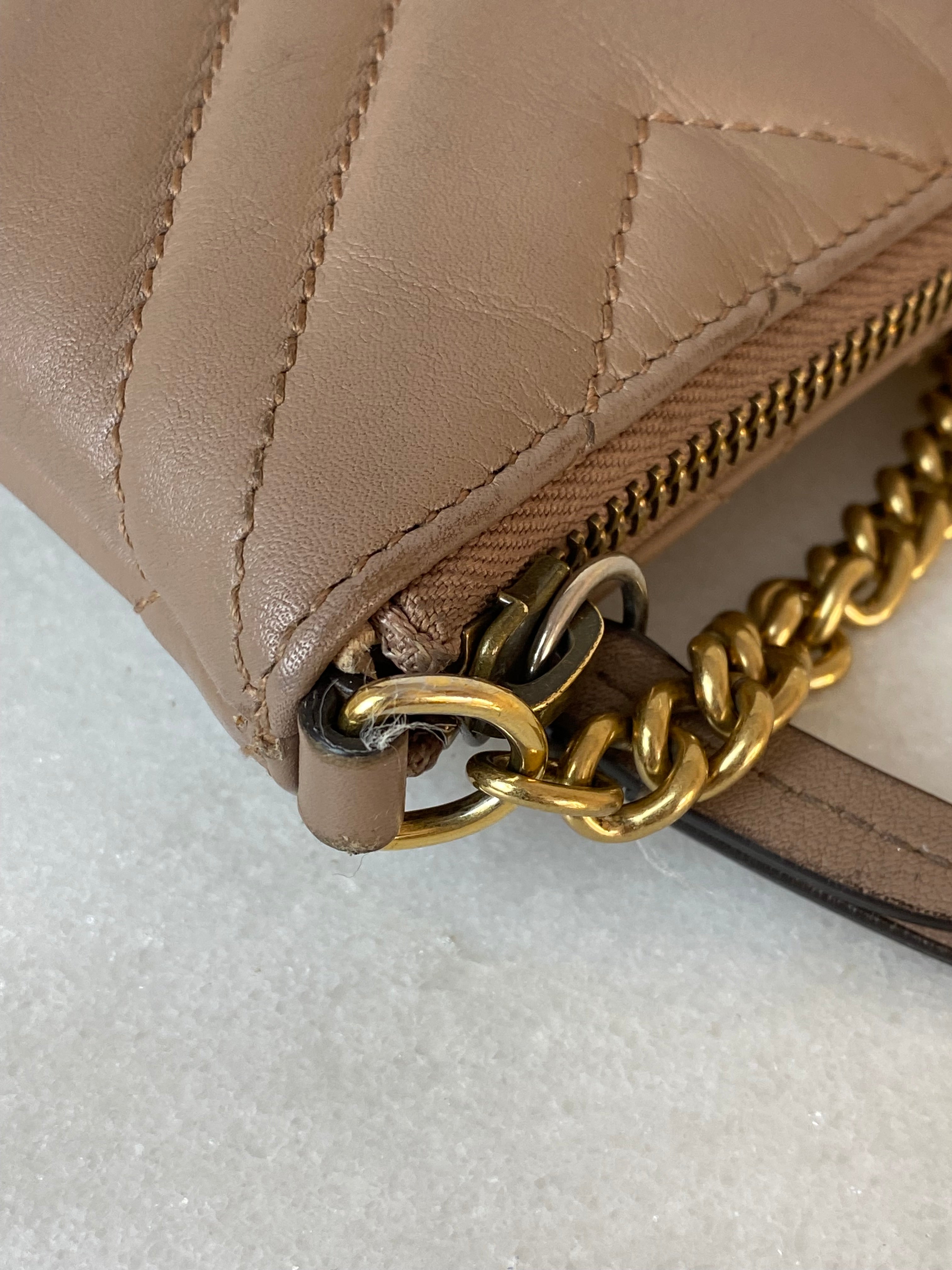 Gucci Nude Marmont Crossbody Mini Chain Bag