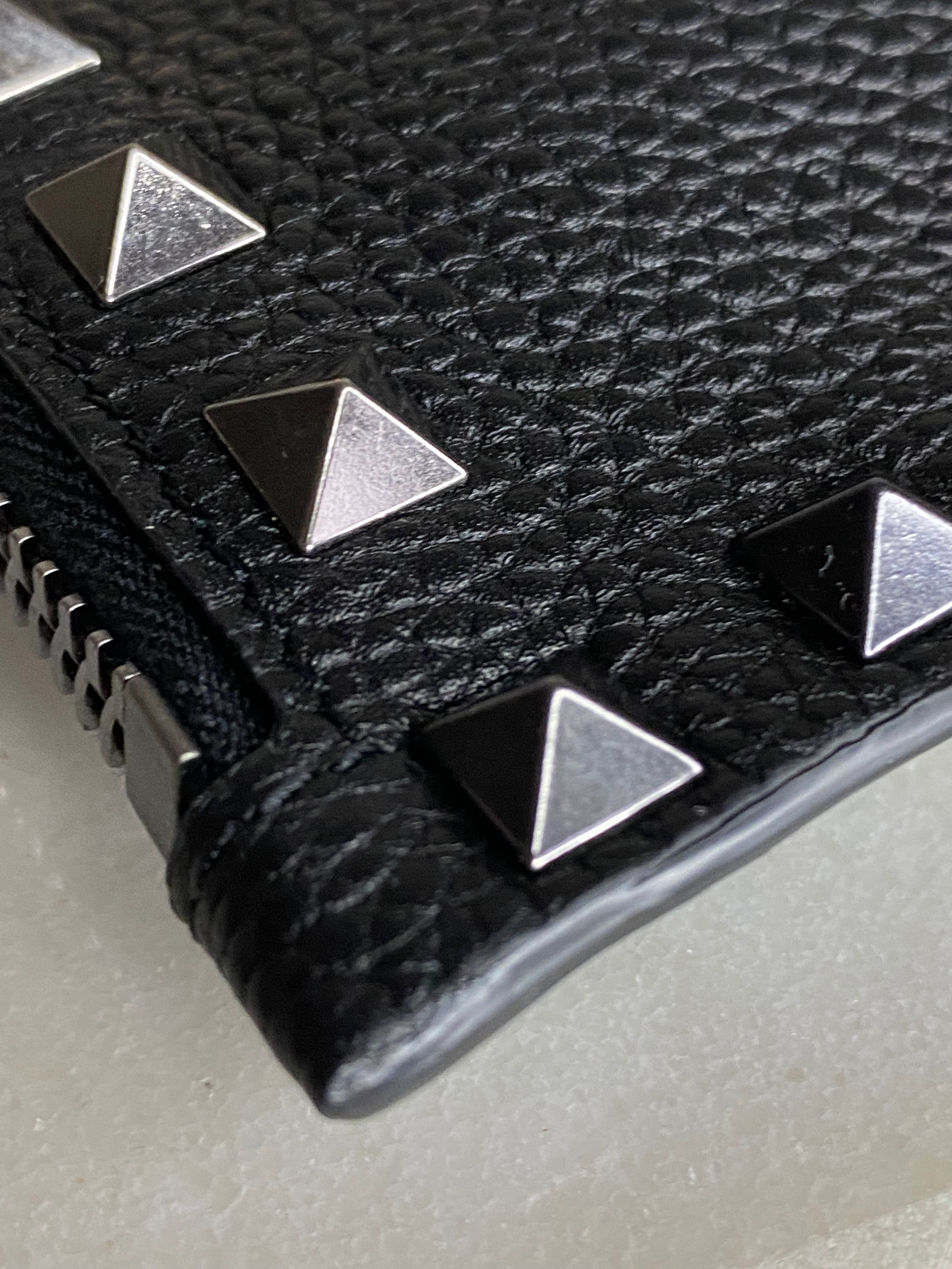 Valentino Black Studded Zip Clutch