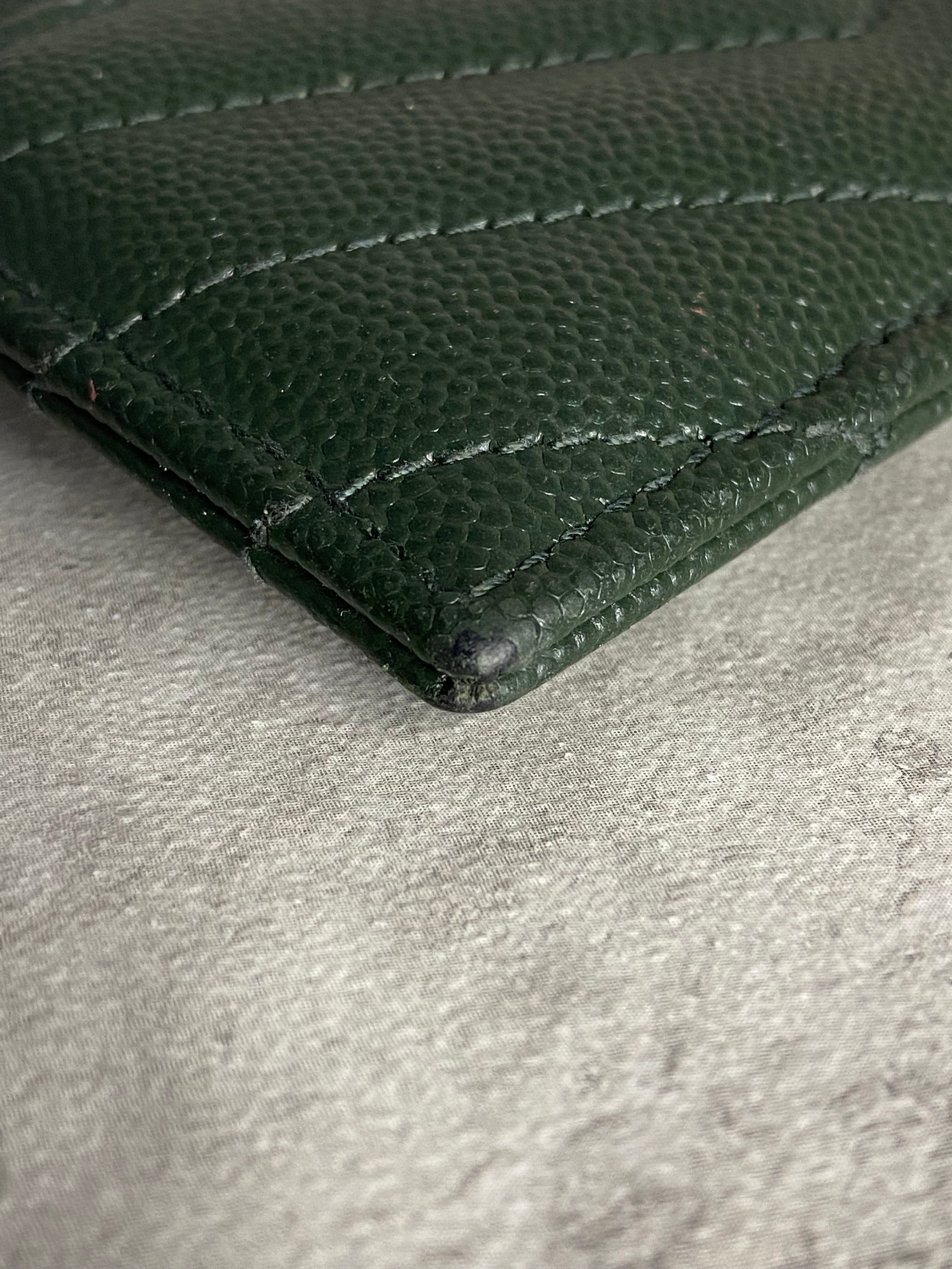 YSL Green Cassandre Card Holder-Card Holder-YSL-The Closet Egypt