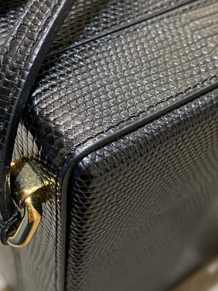 Dolce & Gabbana Black Iguana Print Box Bag-handbag-Dolce & Gabbana-The Closet Egypt