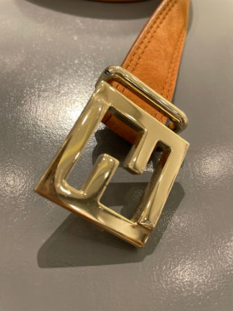 Fendi Camel FF Logo Belt 38-Belt-Fendi-The Closet Egypt