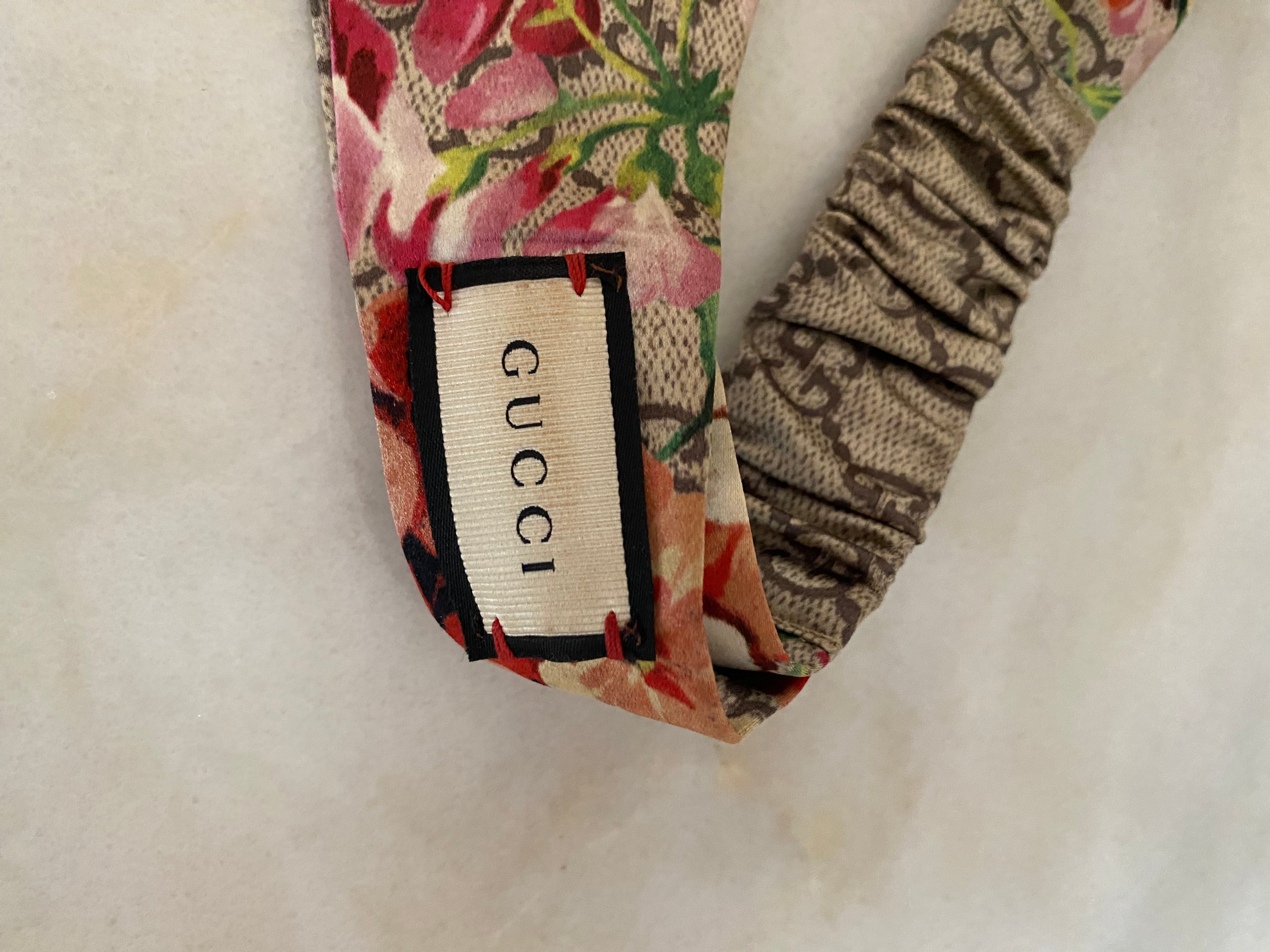 Gucci Ebony Multicolor GG Satin Supreme Bloom Headband-Headband-Gucci-The Closet Egypt