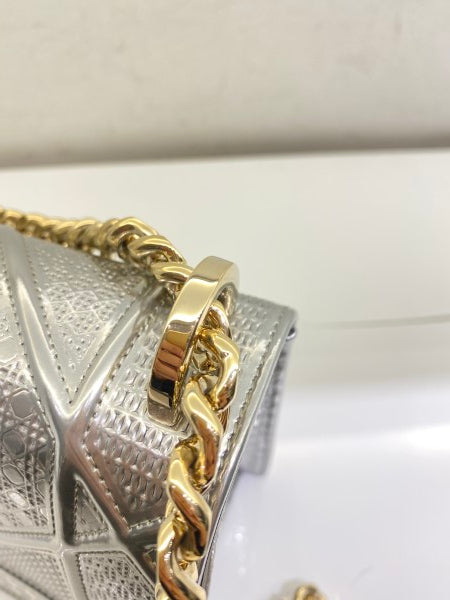 Christian Dior Metallic Silver Diorama Small Bag