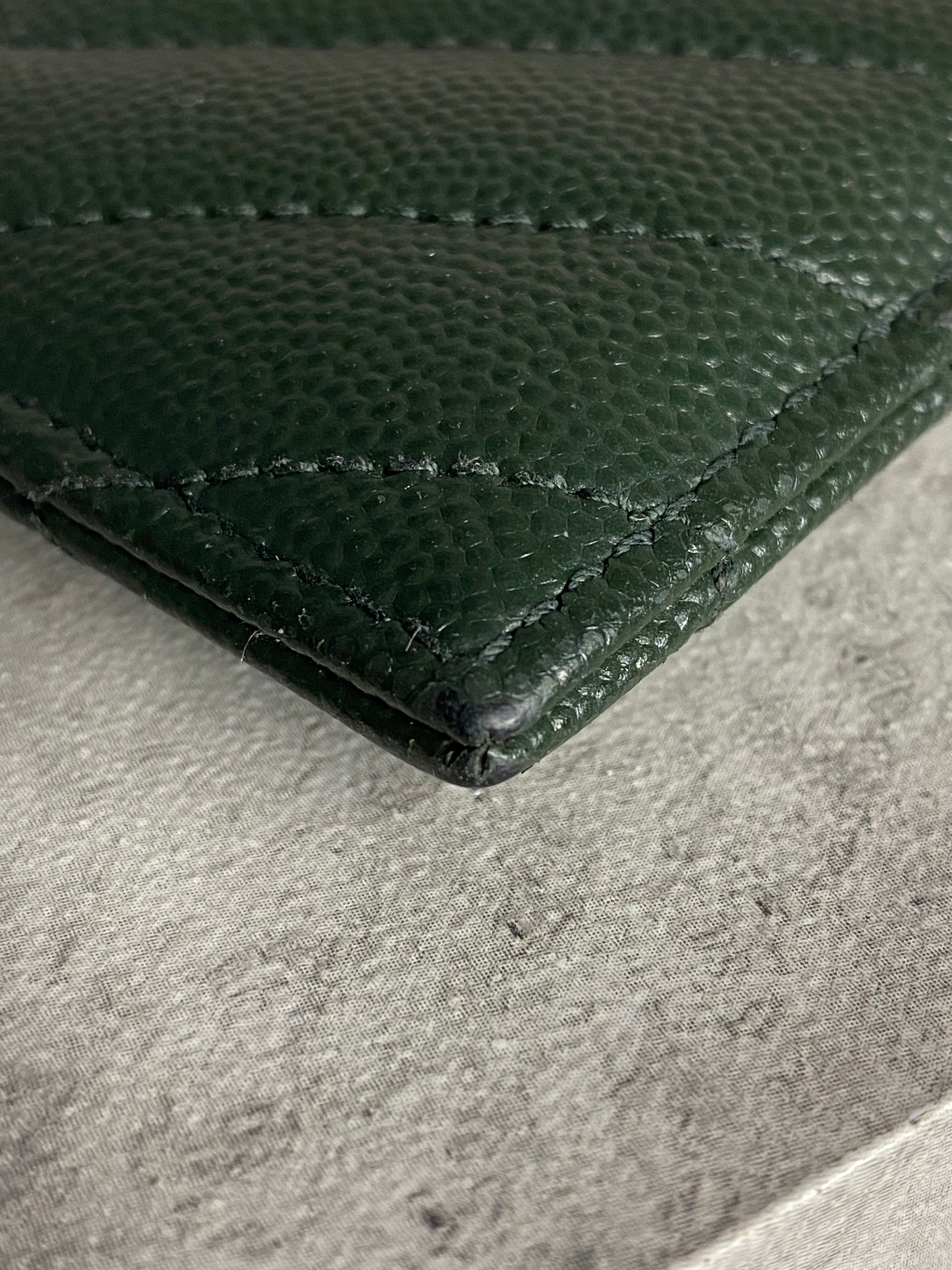 YSL Green Cassandre Card Holder-Card Holder-YSL-The Closet Egypt