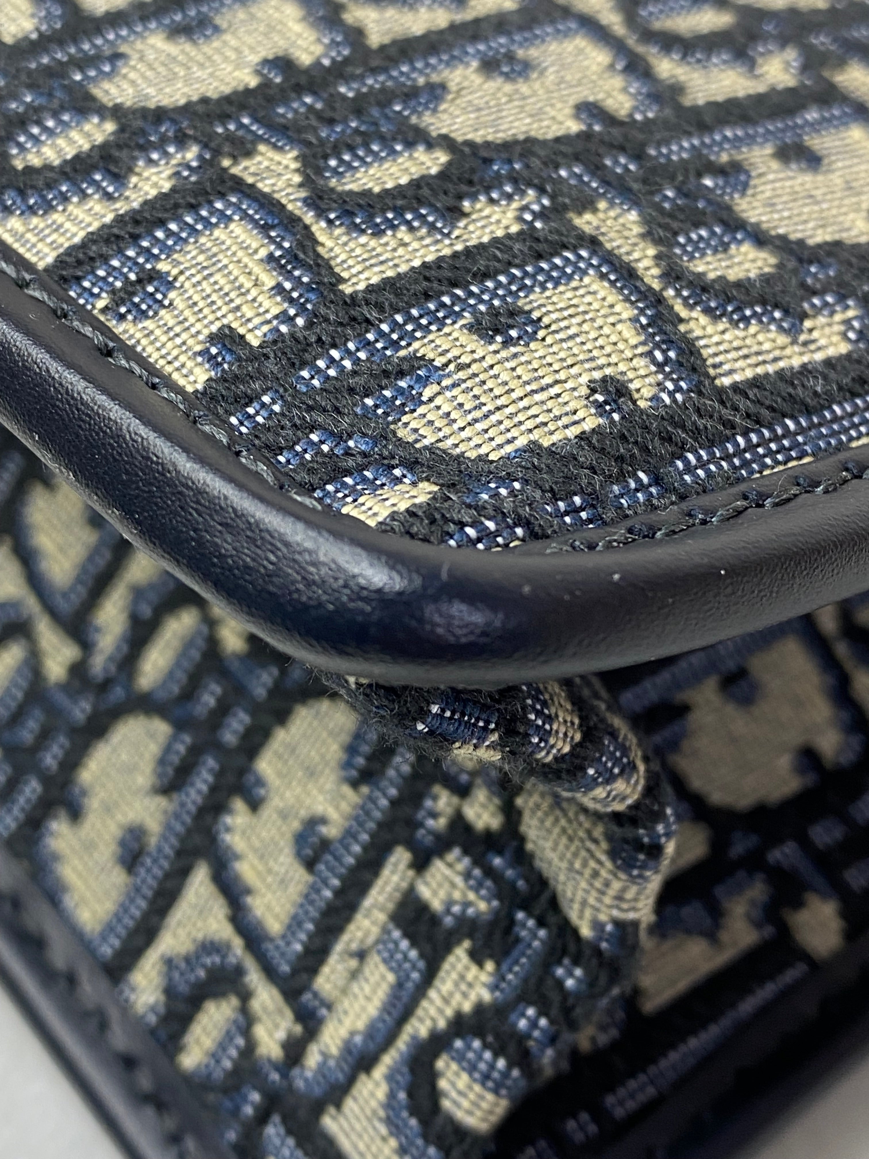 Christian Dior Blue Oblique 30 Montaigne Shoulder Bag