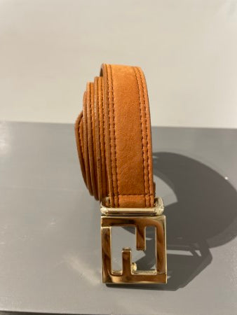 Fendi Camel FF Logo Belt 38-Belt-Fendi-The Closet Egypt