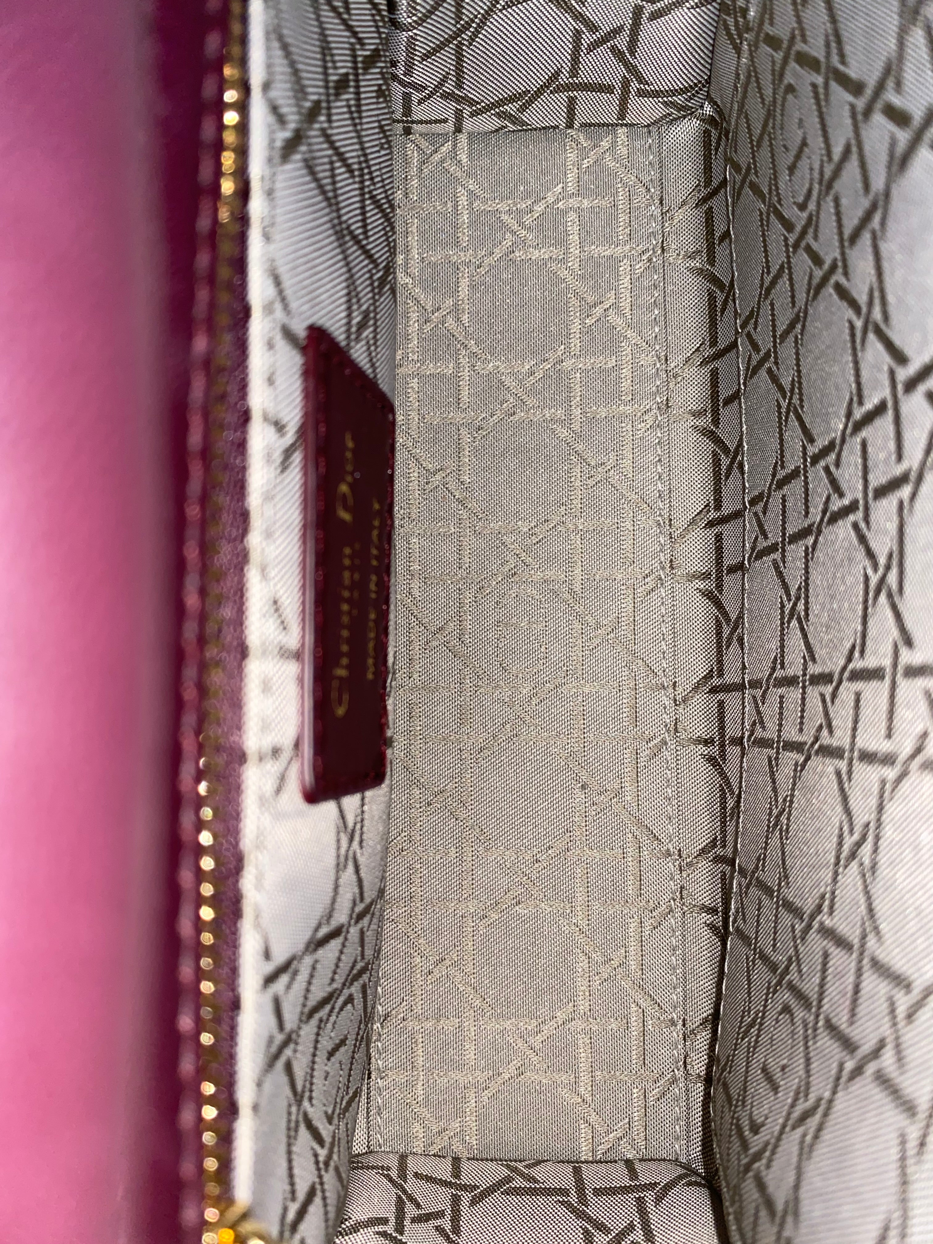 Christian Dior Burgundy Lady Dior Small W/ Strap-handbag-Christian Dior-The Closet Egypt