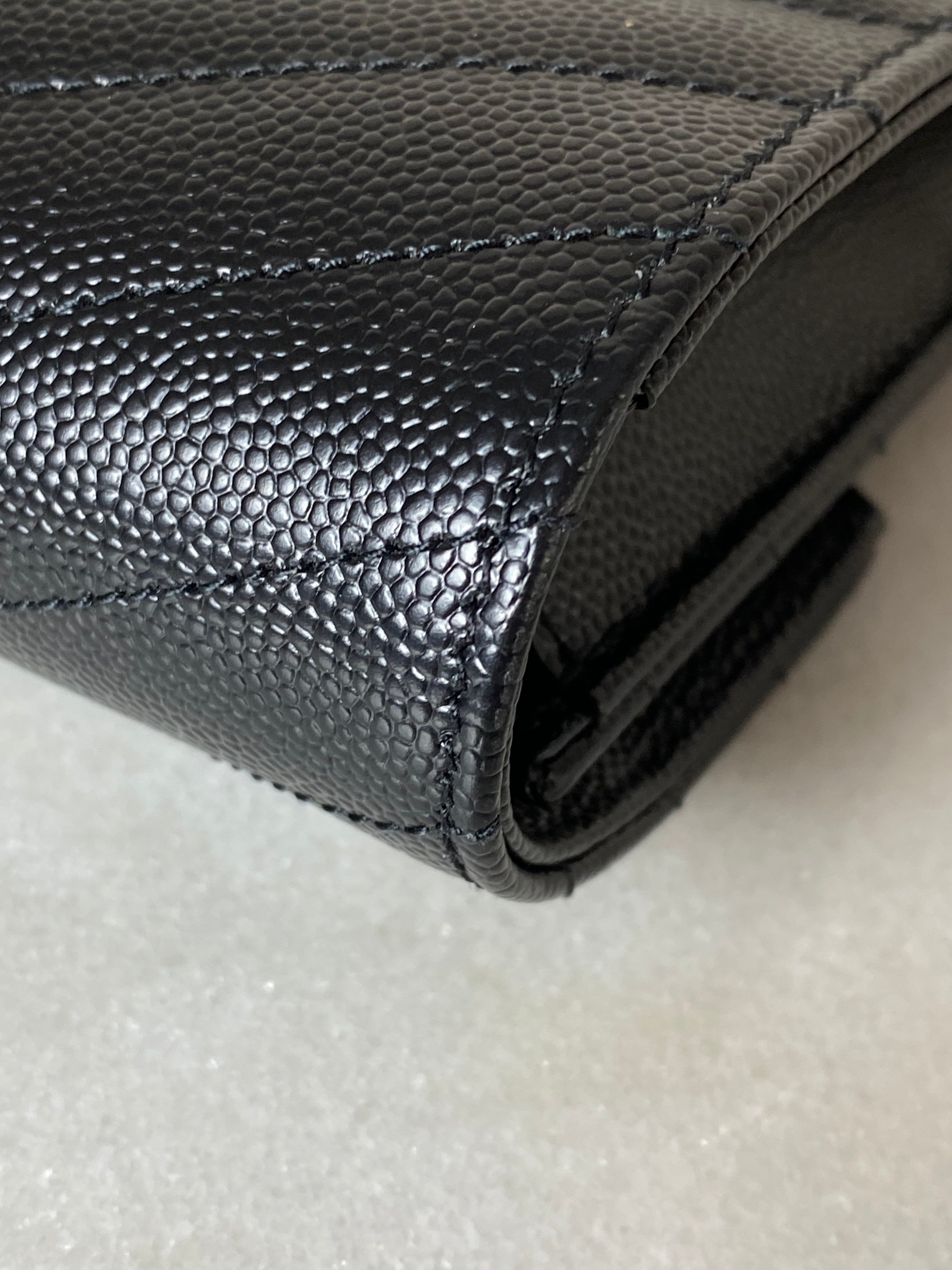 YSL Black Cassandre Flap Clutch-Clutch-YSL-The Closet Egypt