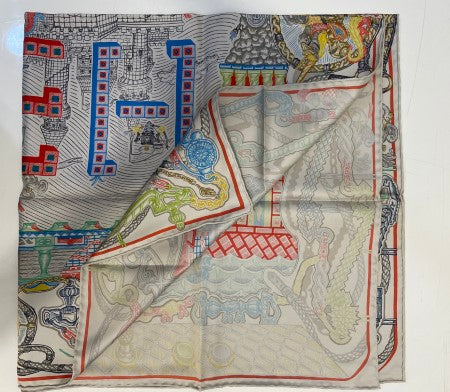 Hermes Colorful Square Silk Scarf-Scarf-Hermes-The Closet Egypt