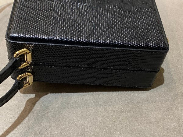 Dolce & Gabbana Black Iguana Print Box Bag-handbag-Dolce & Gabbana-The Closet Egypt