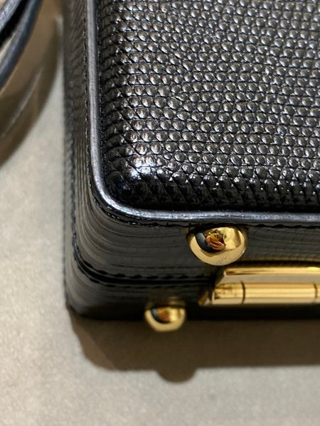 Dolce & Gabbana Black Iguana Print Box Bag-handbag-Dolce & Gabbana-The Closet Egypt