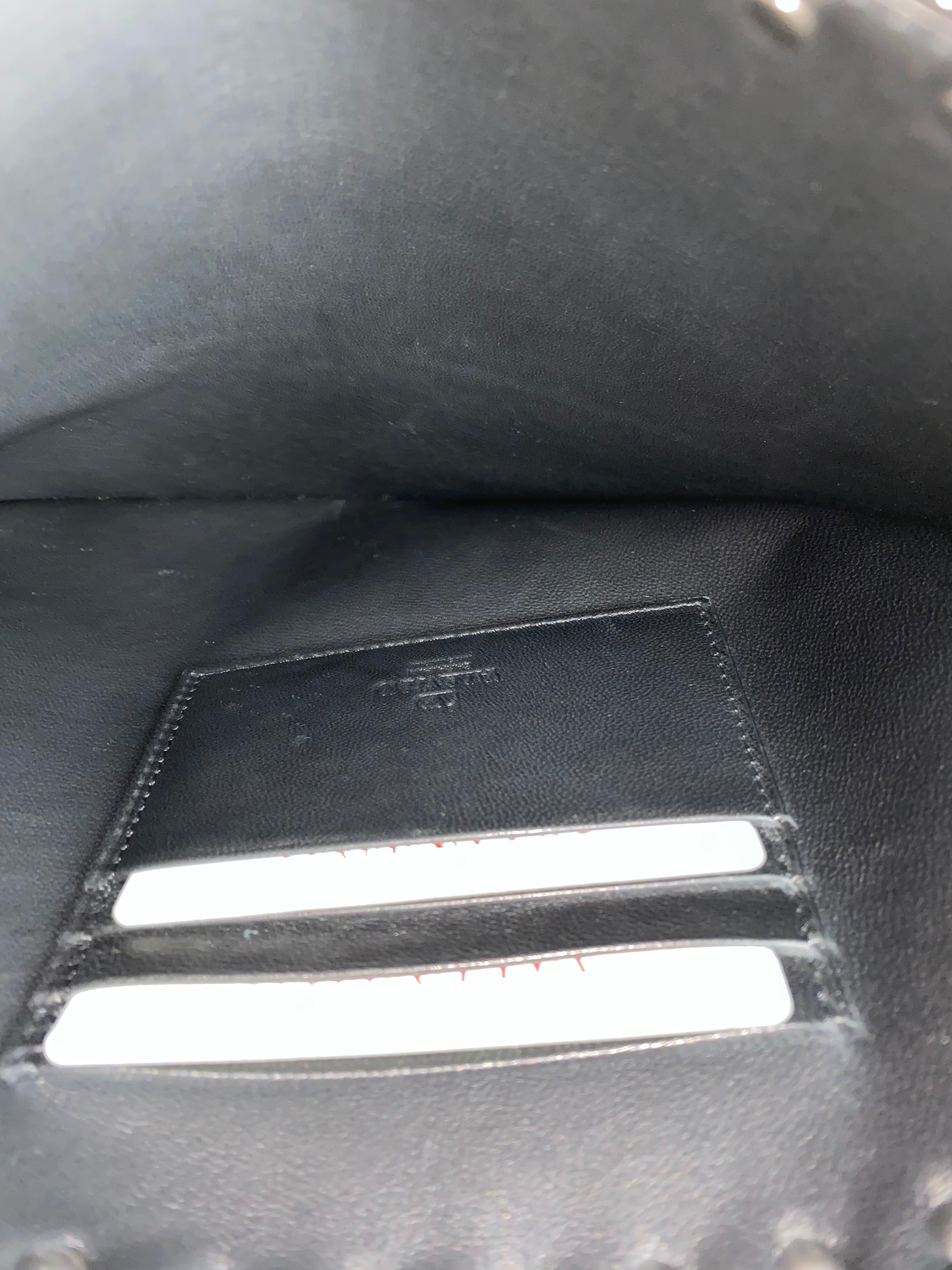 Valentino Black Studded Zip Clutch