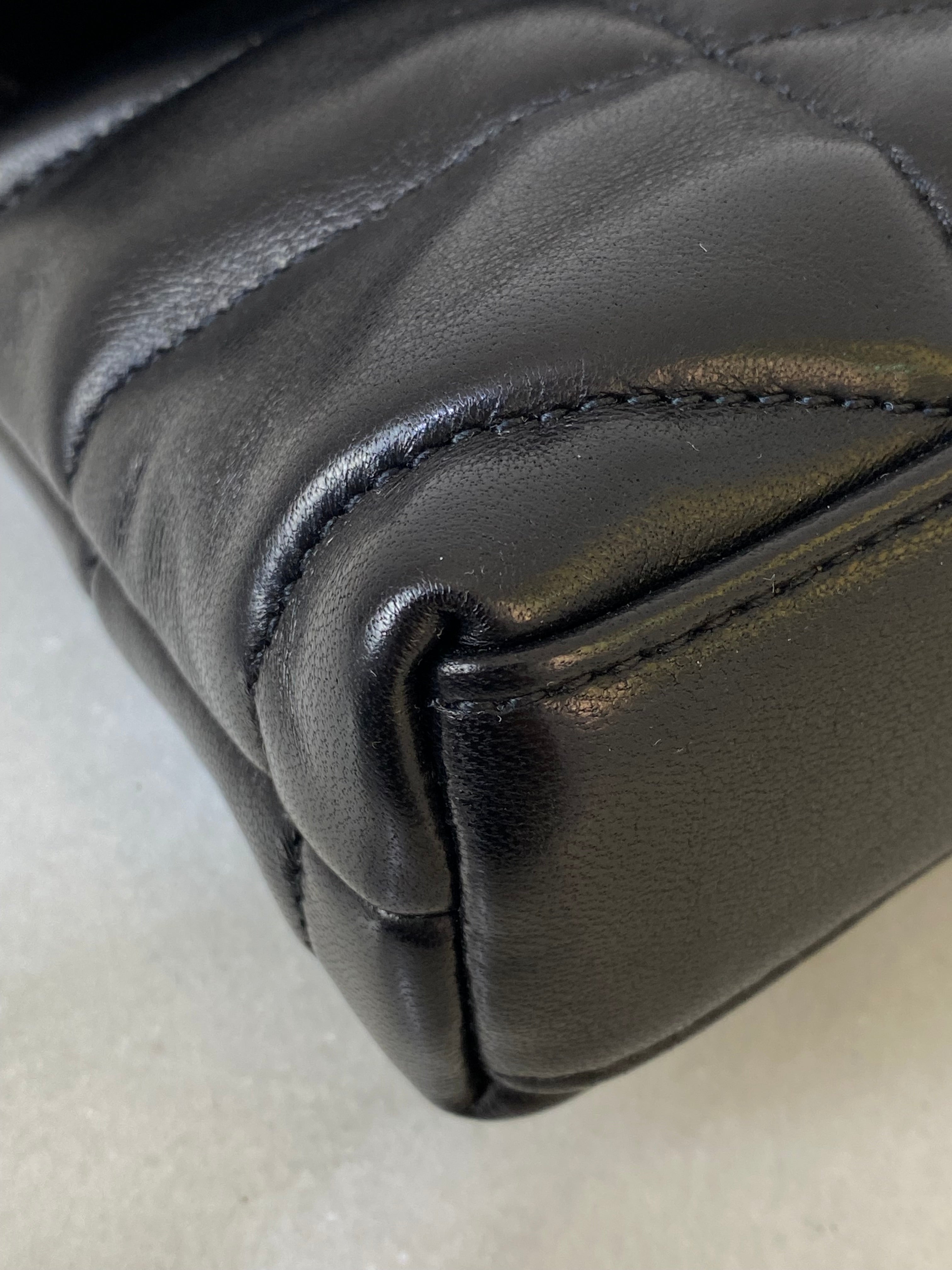 YSL Black Quilted Puffer Clutch W/ Card Holder