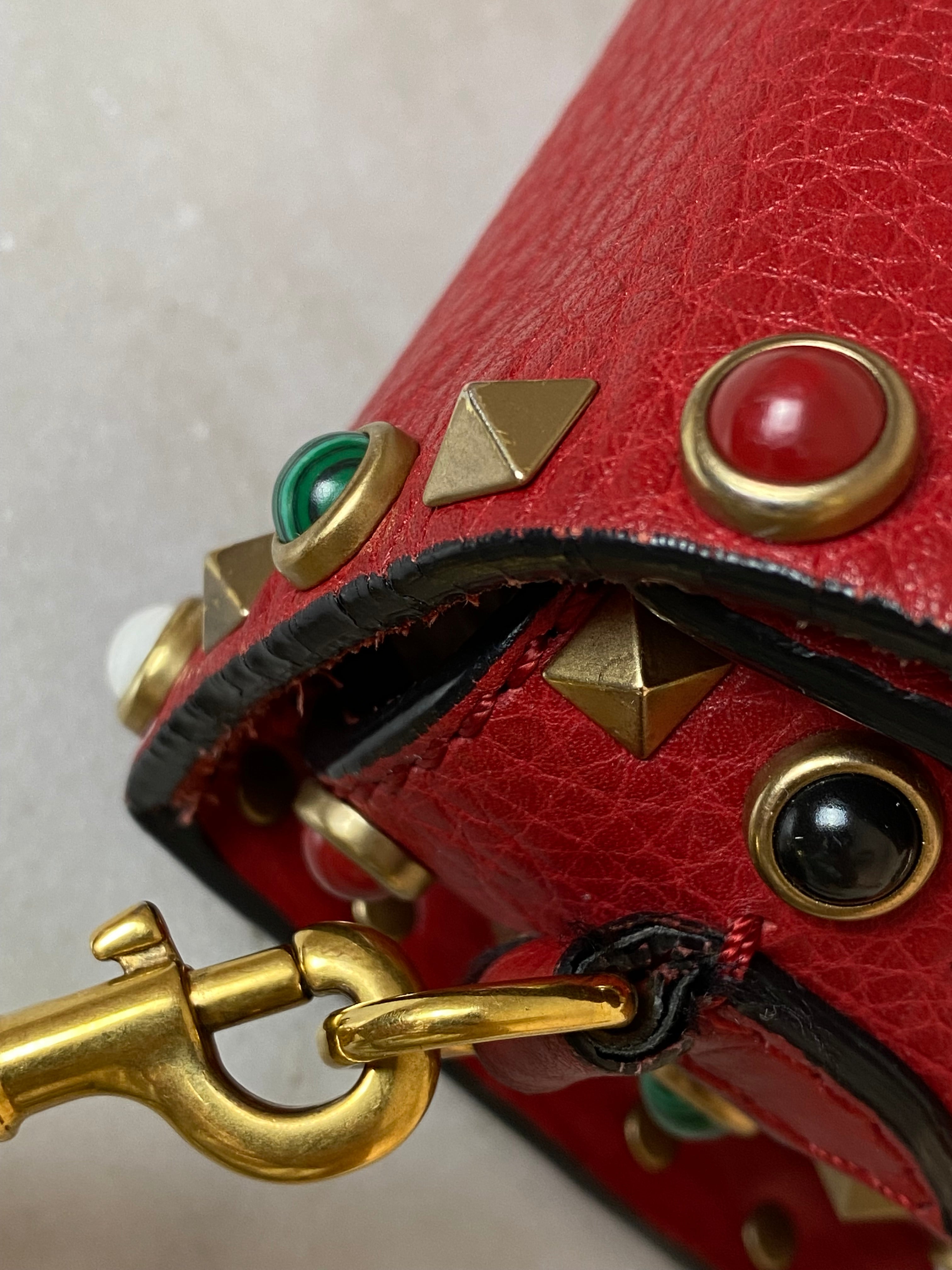 Valentino Red Rolling Rockstud Crossbody Bag-handbag-Valentino-The Closet Egypt