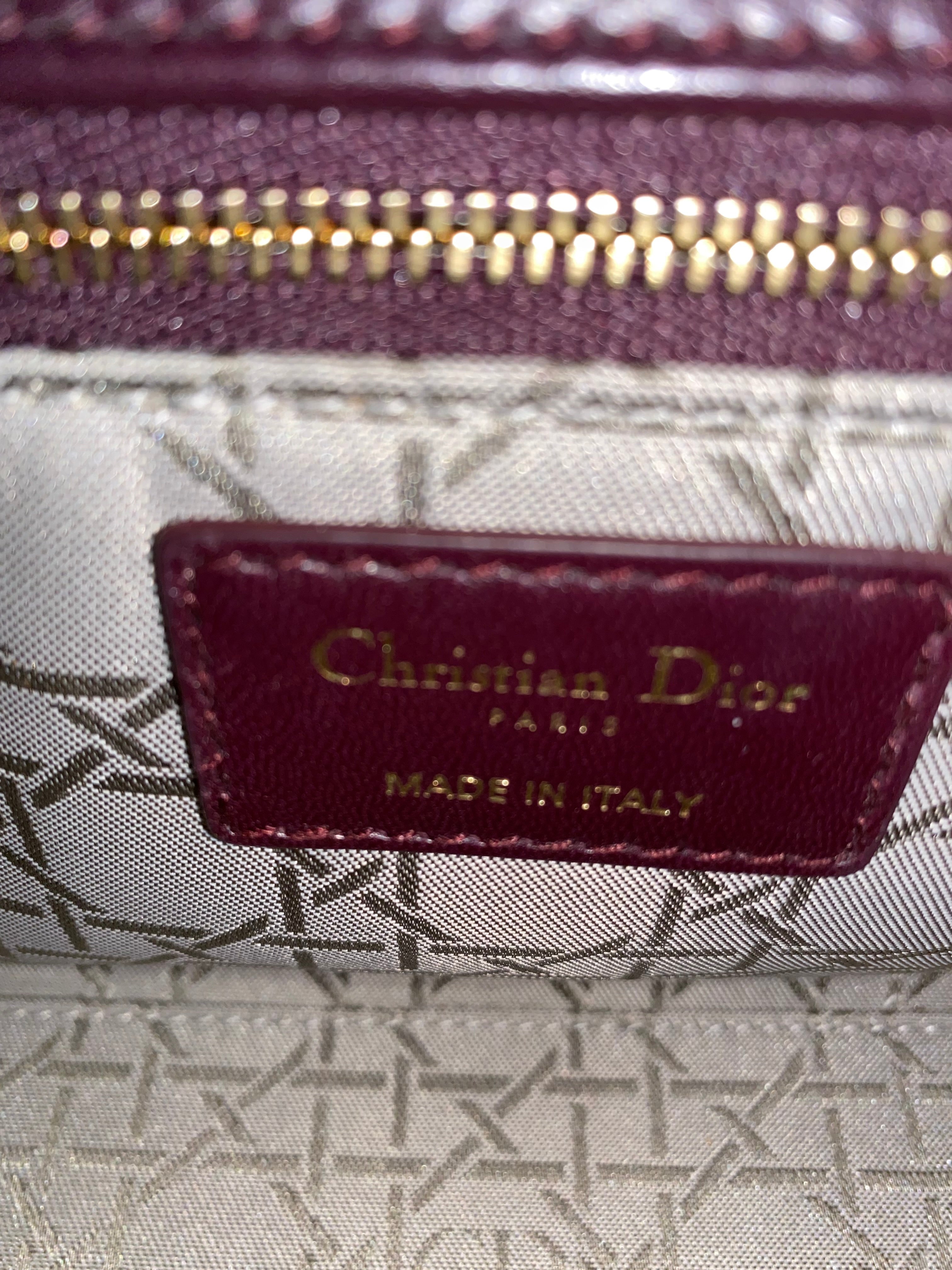 Christian Dior Burgundy Lady Dior Small W/ Strap-handbag-Christian Dior-The Closet Egypt