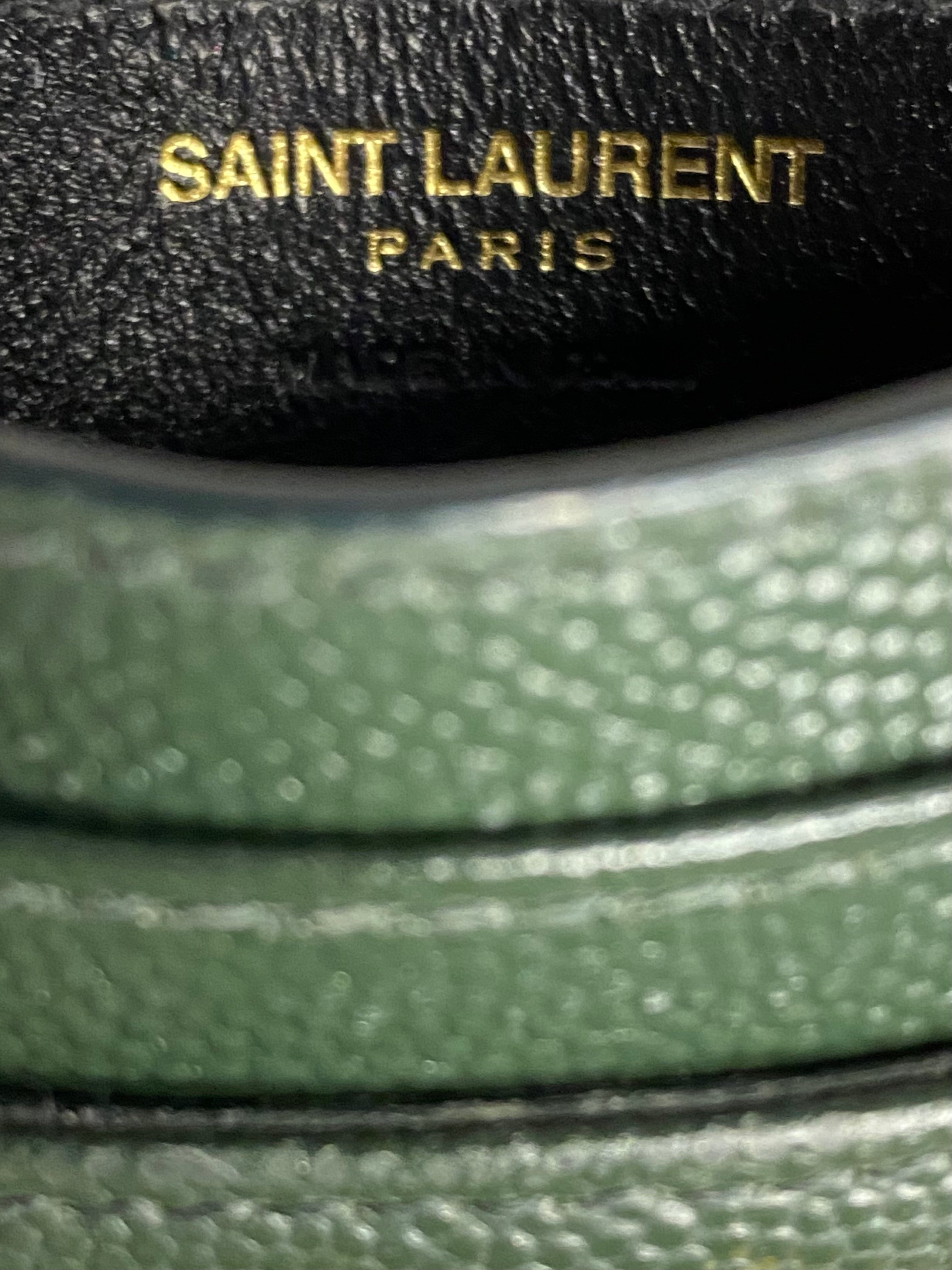 YSL Green Cassandre Card Holder-Card Holder-YSL-The Closet Egypt