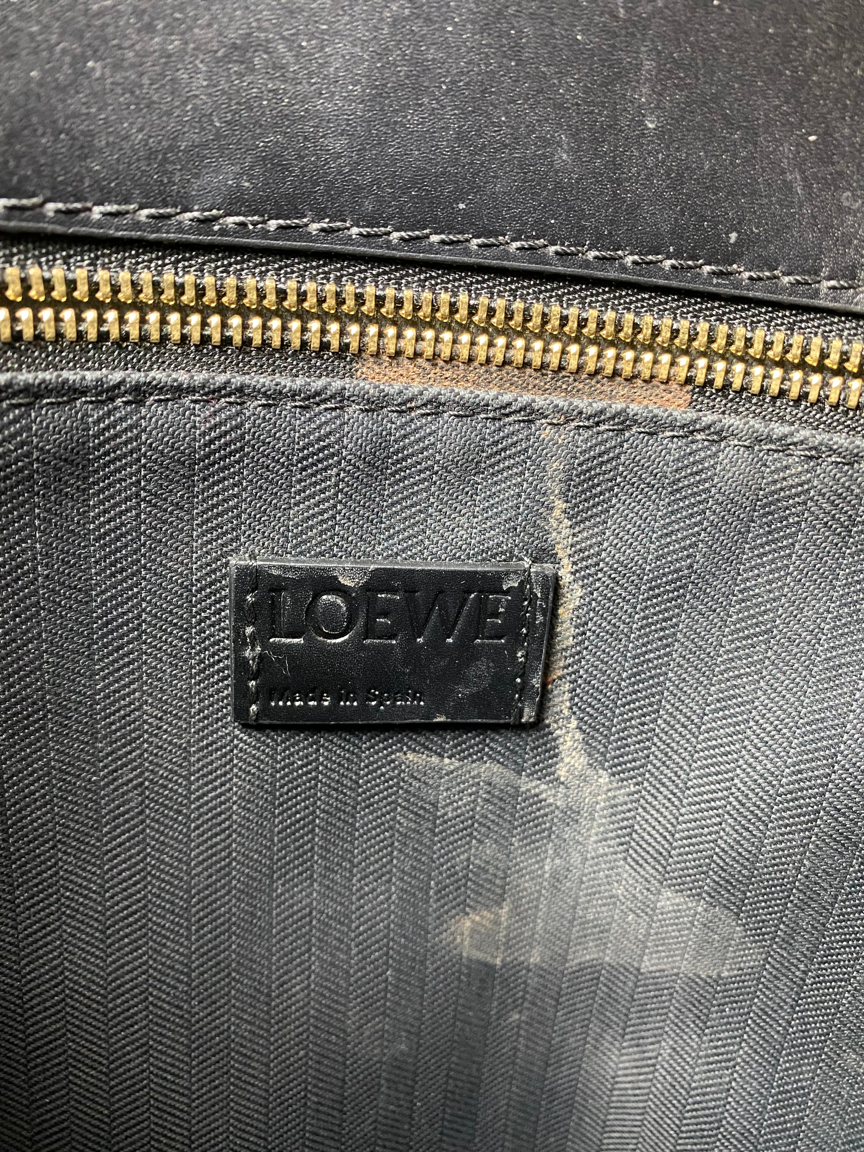 Loewe Black Vertical Logo Standard A4 Tote Bag