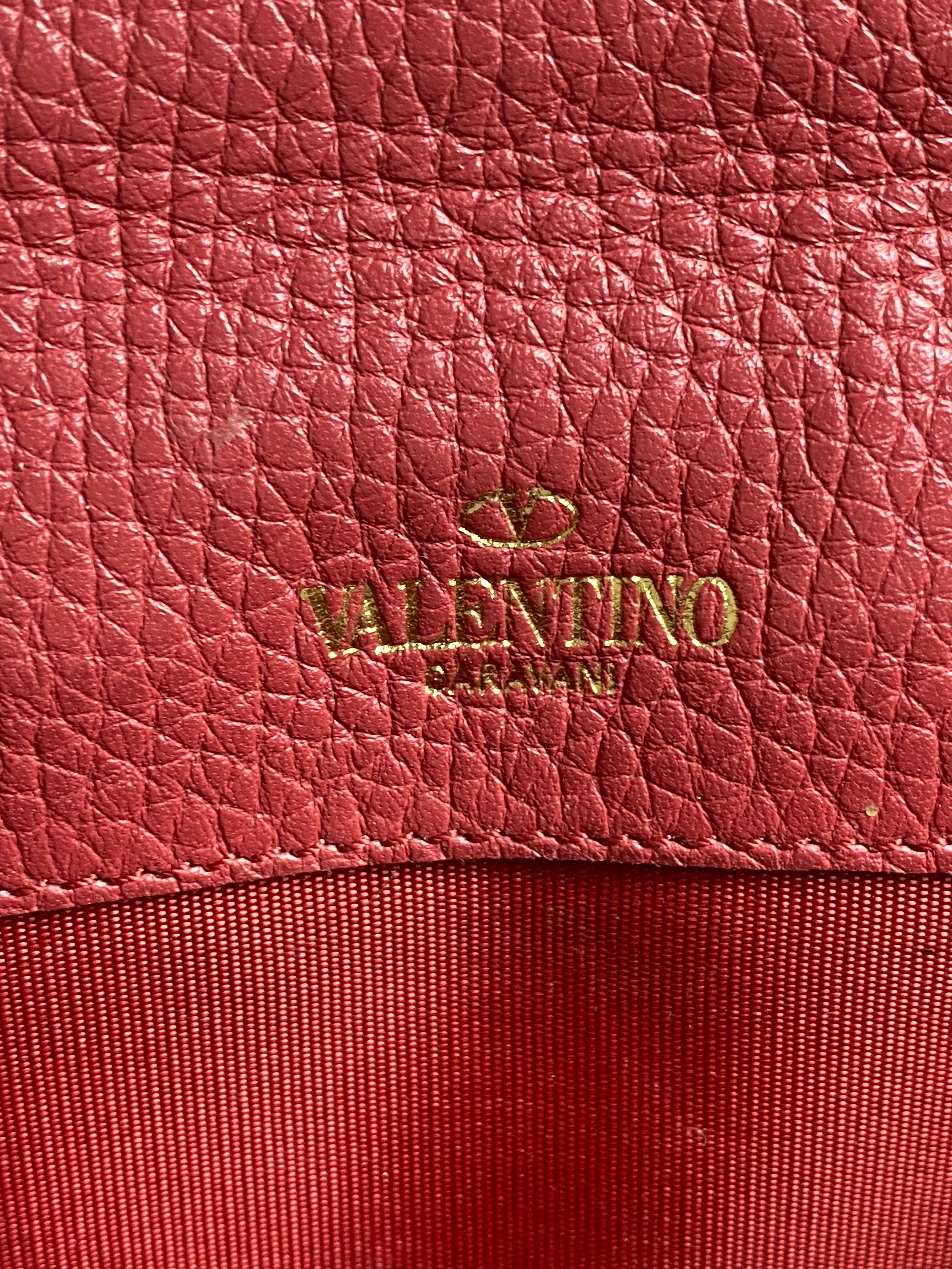 Valentino Red Rockstud Wallet-wallet-Valentino-The Closet Egypt