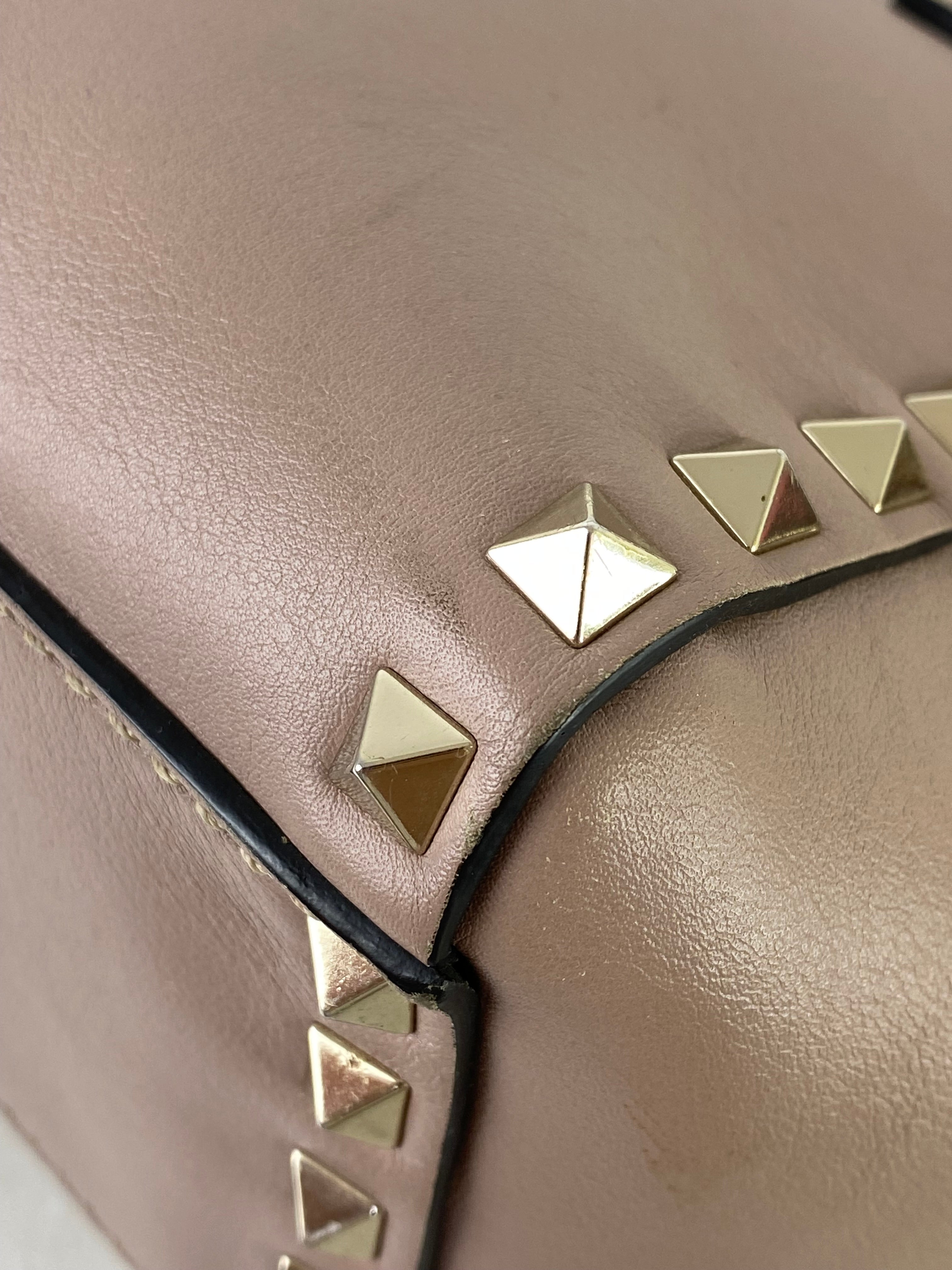 Valentino Nude Vitello Mini Studded Tote Bag W/ Strap-handbag-Valentino-The Closet Egypt