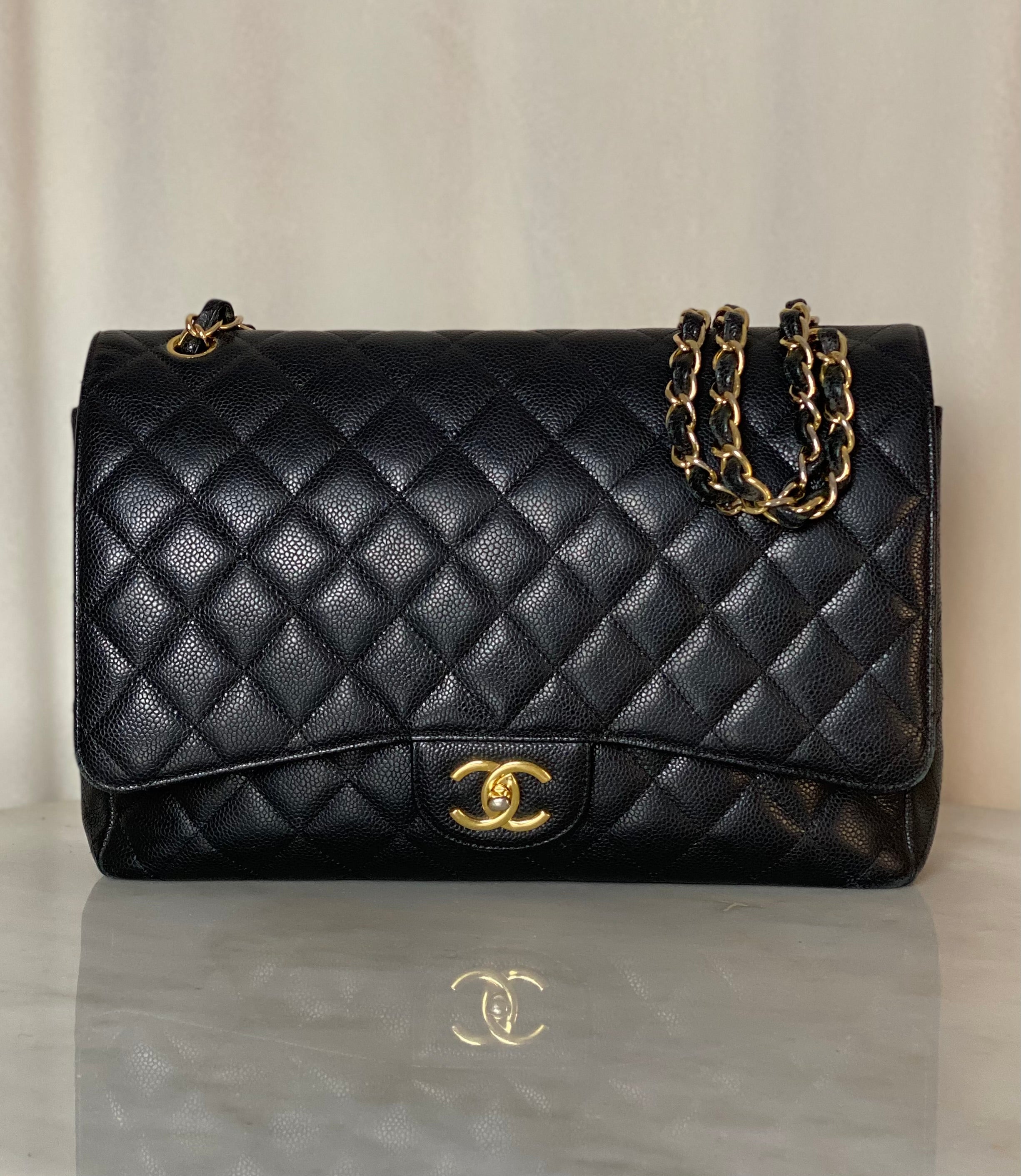 Chanel Black Maxi Classic Double Flap Bag-handbag-Chanel-The Closet Egypt