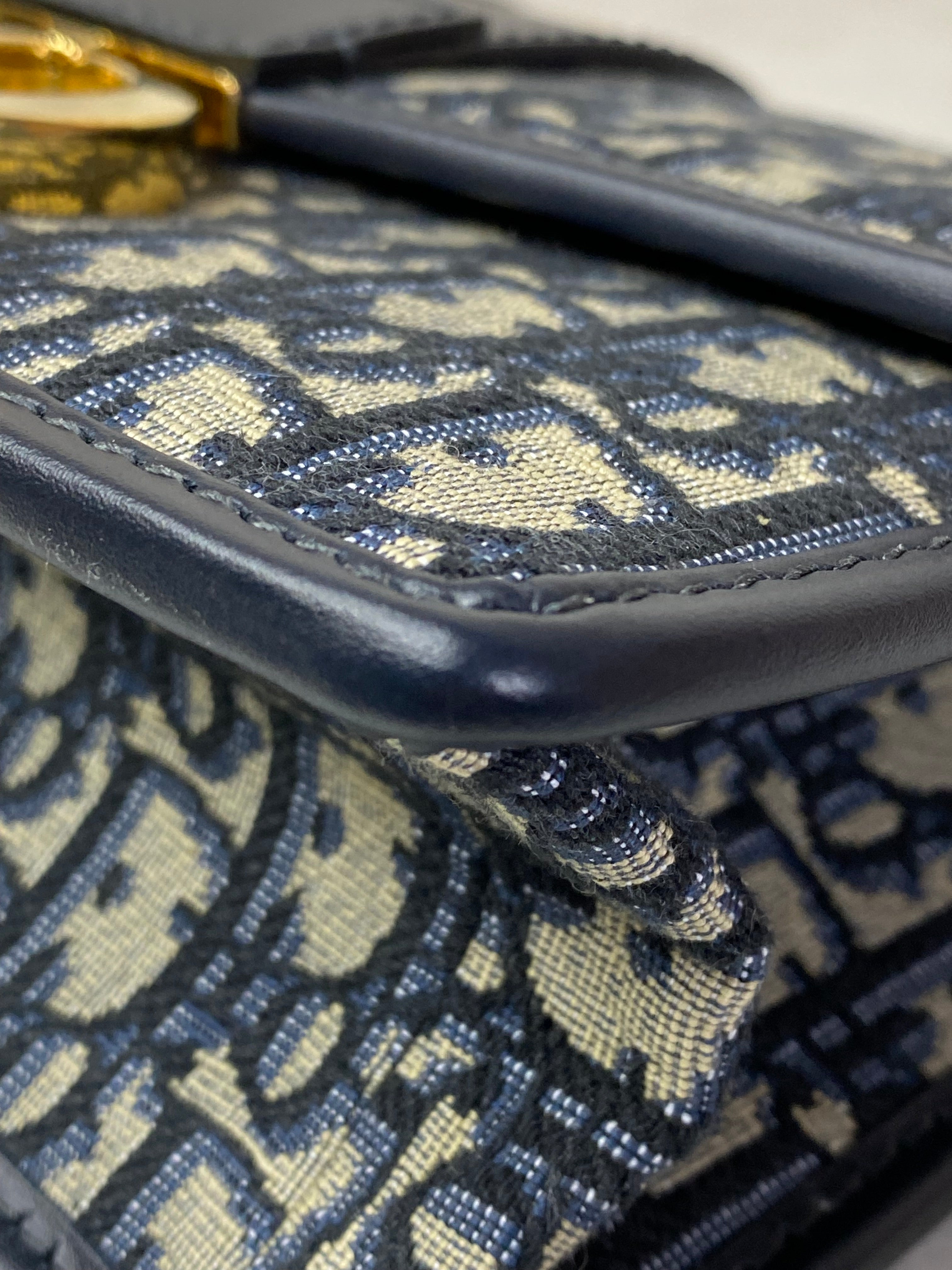 Christian Dior Blue Oblique 30 Montaigne Shoulder Bag