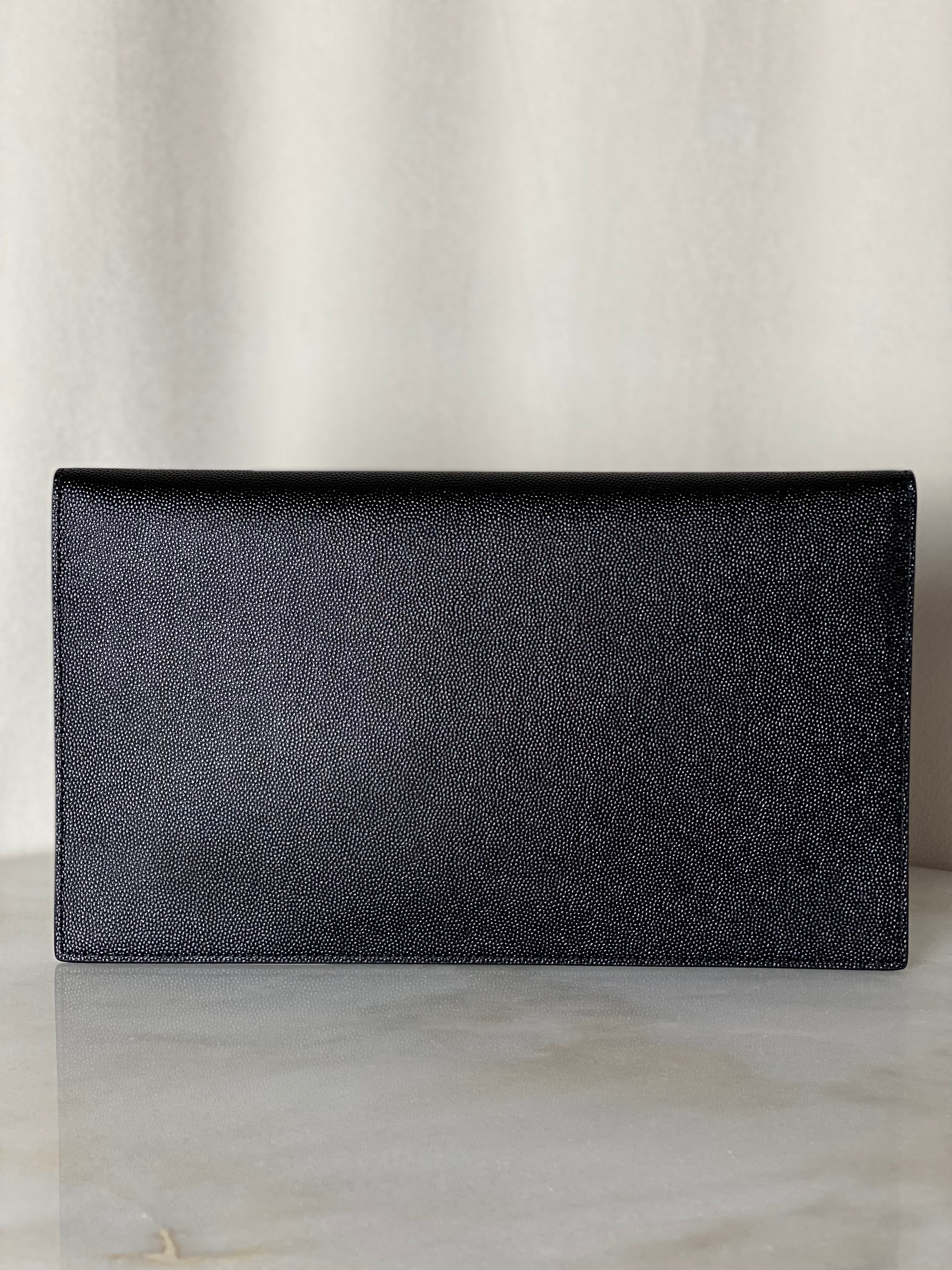 YSL Black Uptown Clutch-Clutch-YSL-The Closet Egypt