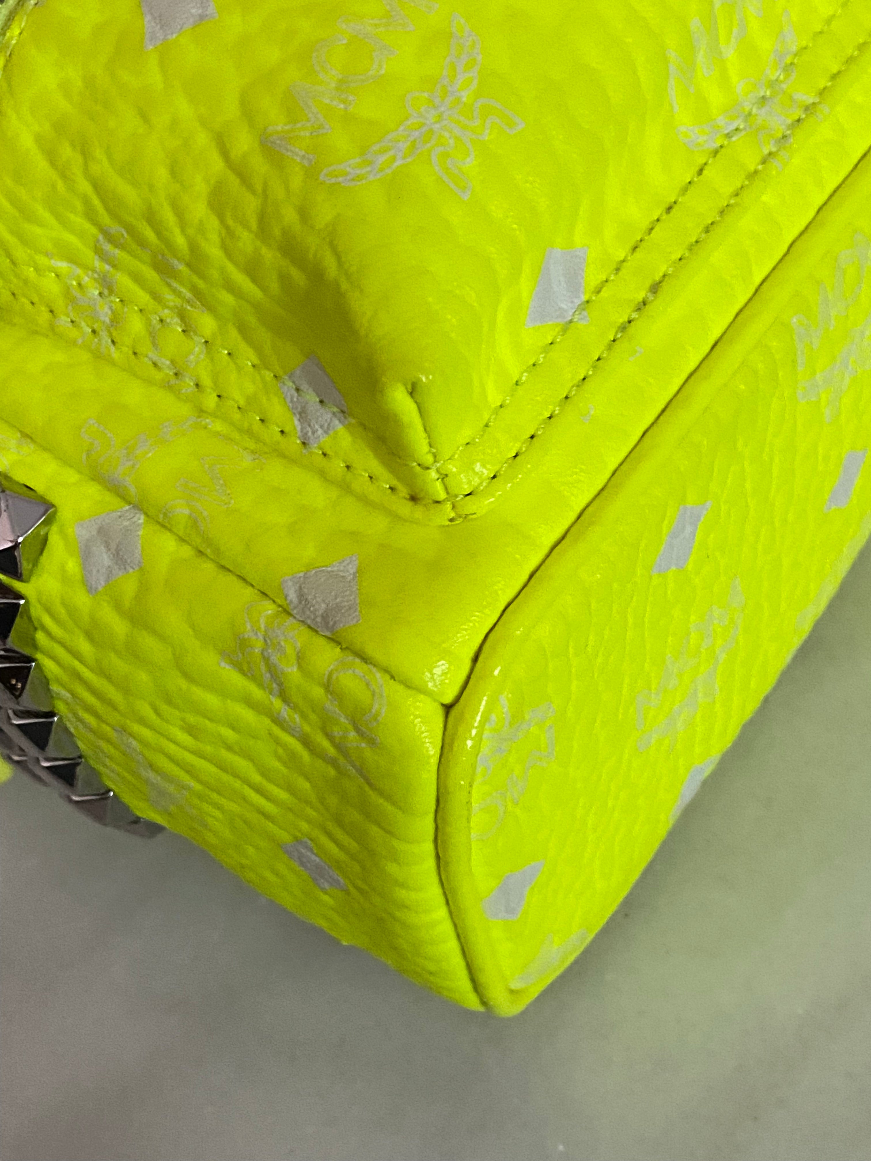 MCM Green Lemon Backpack and Crossbody Bag-Backpack-MCM-The Closet Egypt